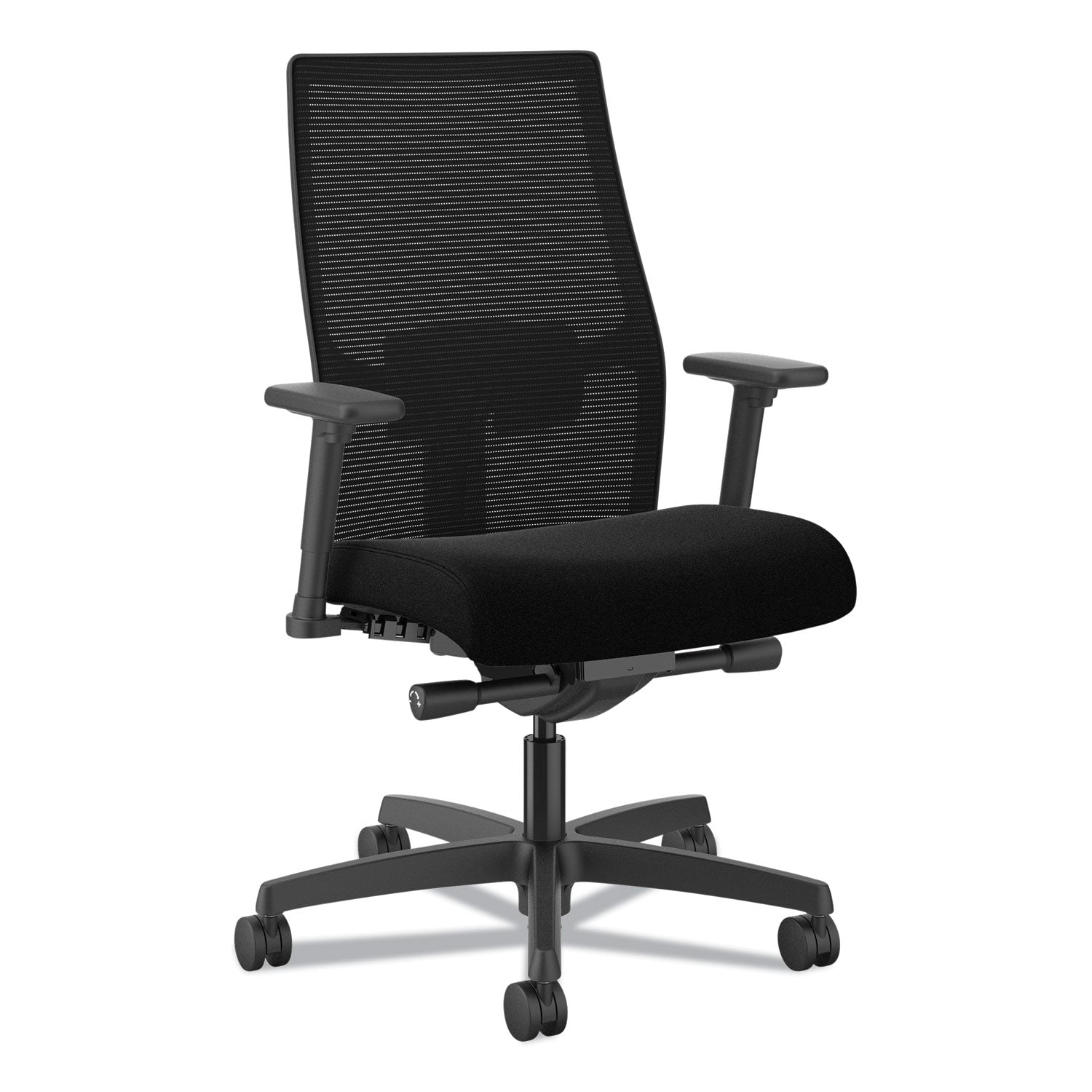 Mid Back - Black - Armrest - 1 Each