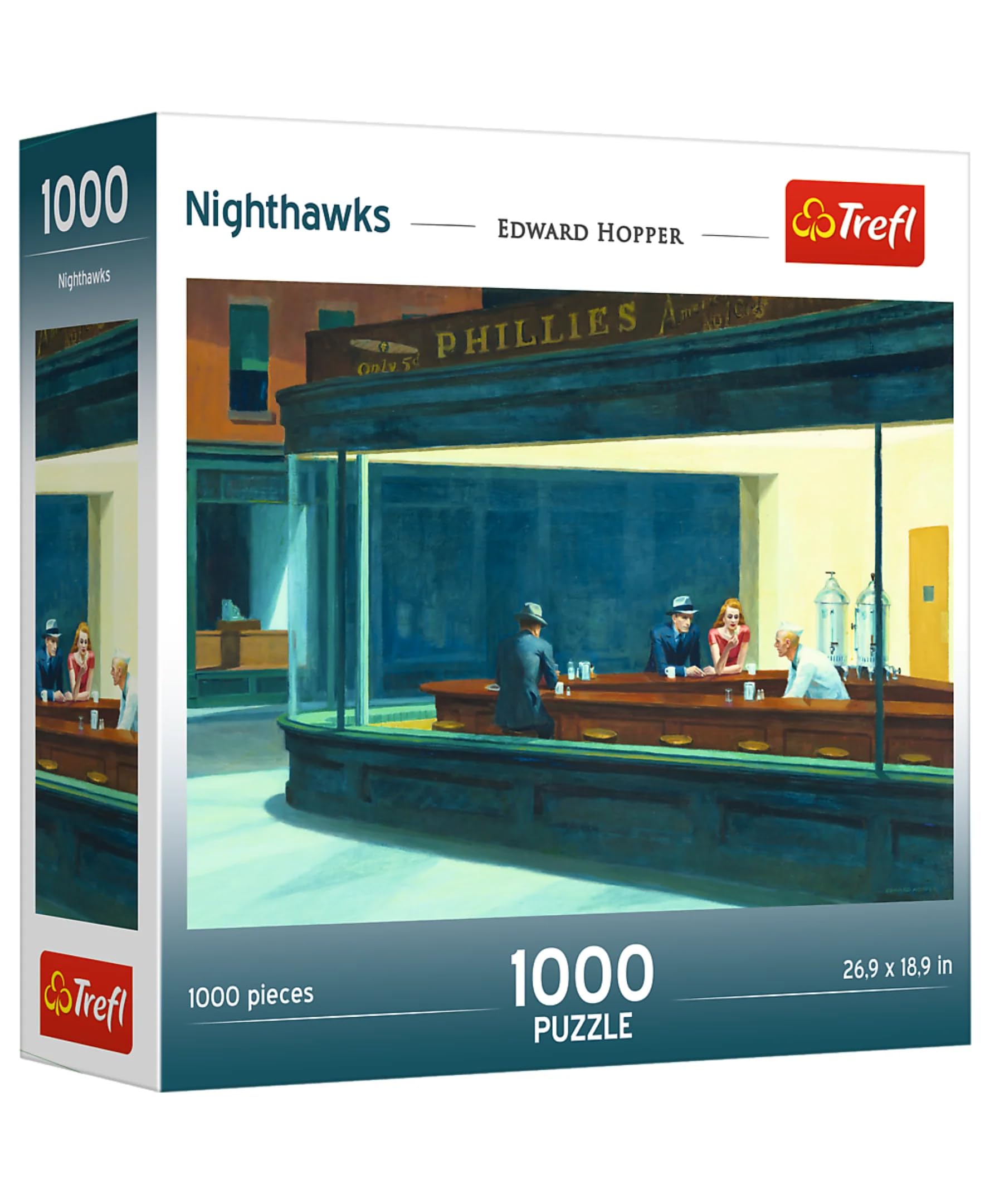 Trefl Nighthawks 1000 Piece Jigsaw Puzzle 27"x19" DIY Puzzle, Creative Fun, Classic Jigsaw for Adults and Children from 12 Years Old
