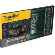 TinkerTurf Sci-Fi Terrain: Cargo Containers 2 Add-On, 3 Containers Included, Neutral Theme, Modeular Design, Easy Storage, Virtually Limitless Setups