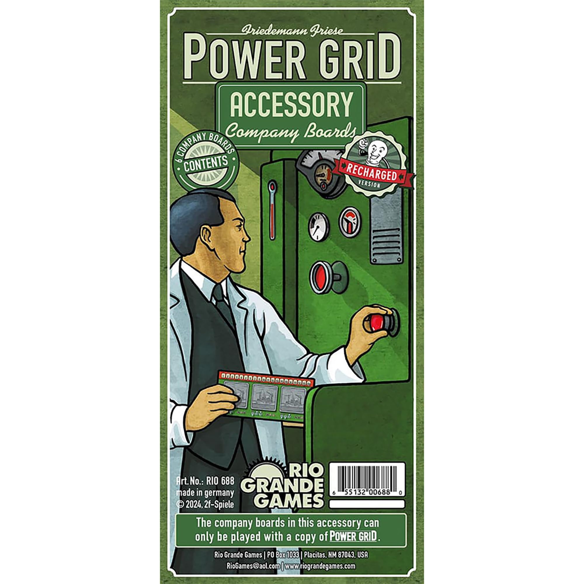 Rio Grande Games Power Grid Player Boards 6 Player Expansion Accessory Pack for Economic Board Game Strategy