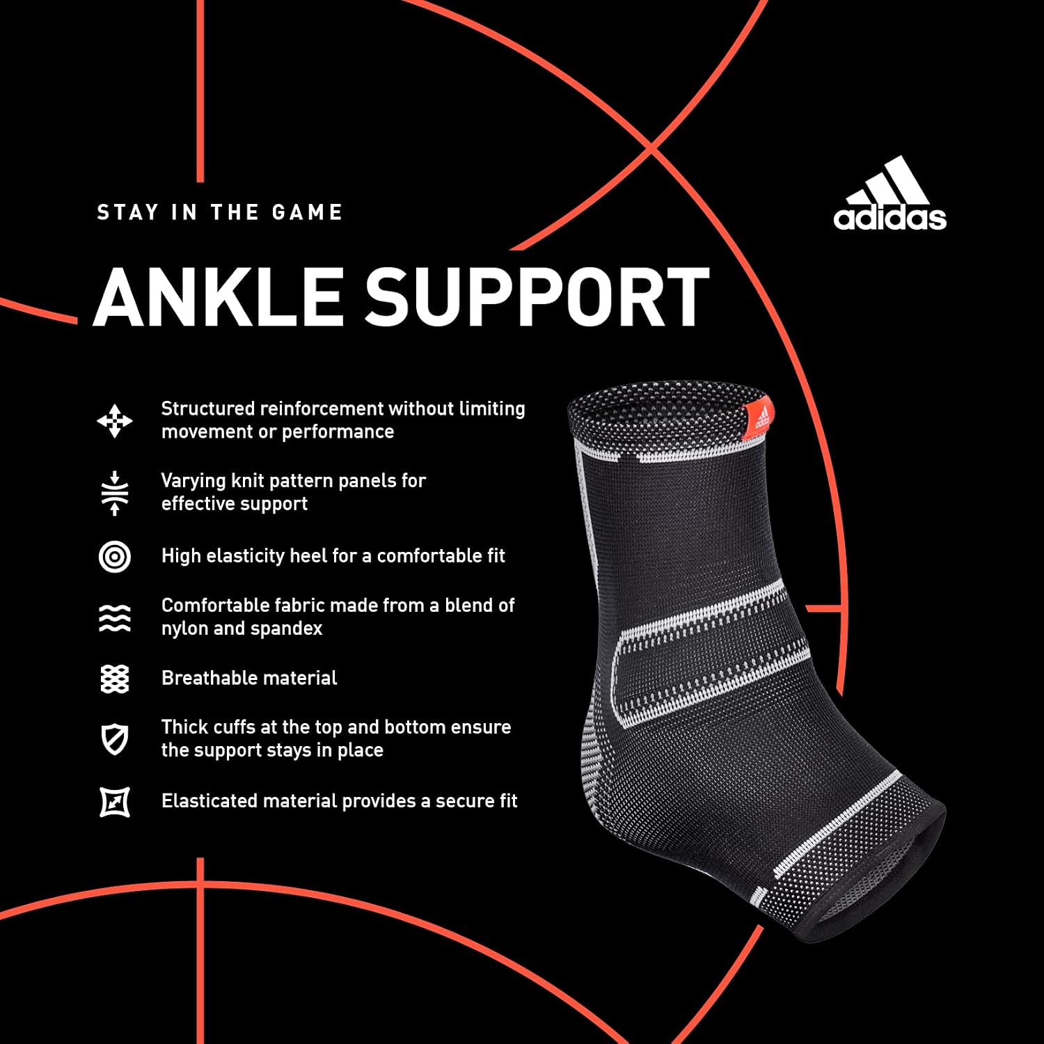 Adidas Premium Knitted Support Sleeve, Ergonomic Compression Sleeve - XL