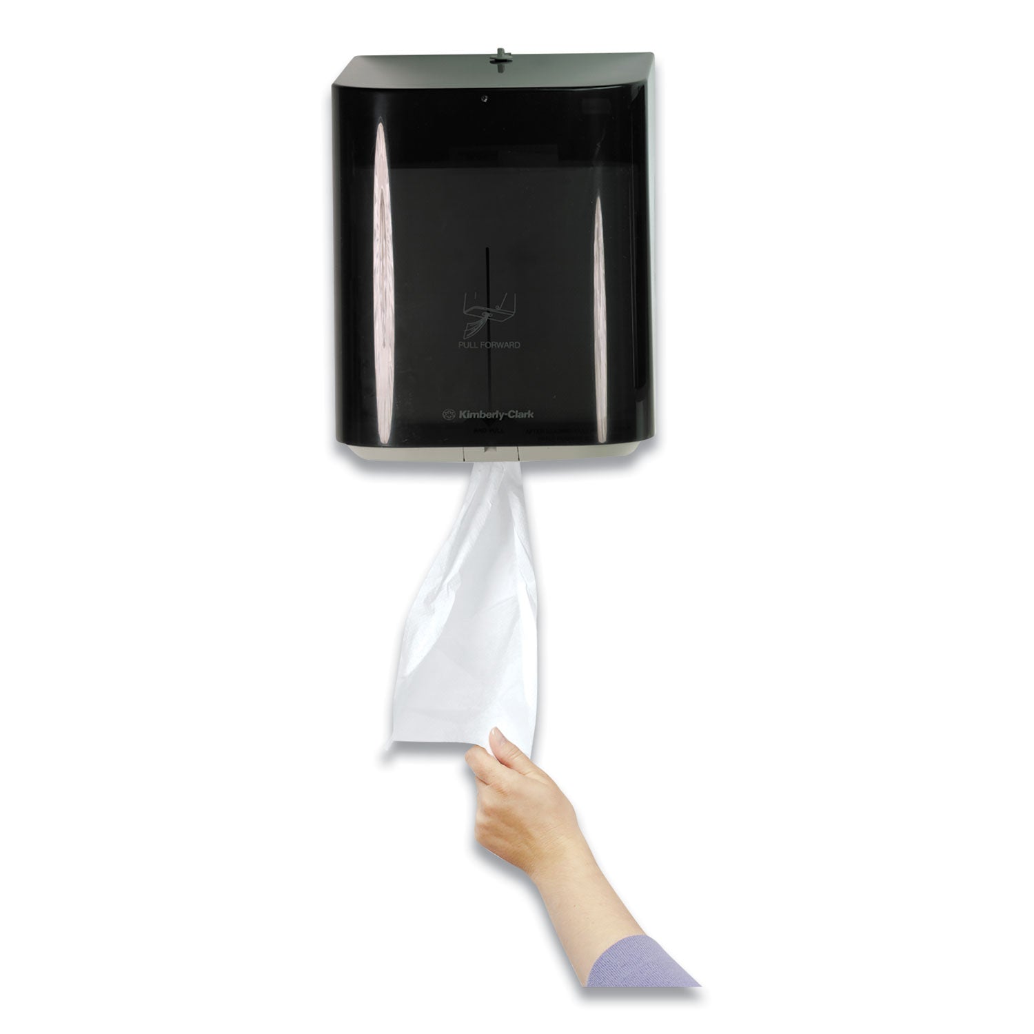 Center Pull Dispenser - 12.5" Height x 10" Width x 10.6" Depth - Translucent Smoke, Black - 1 Carton