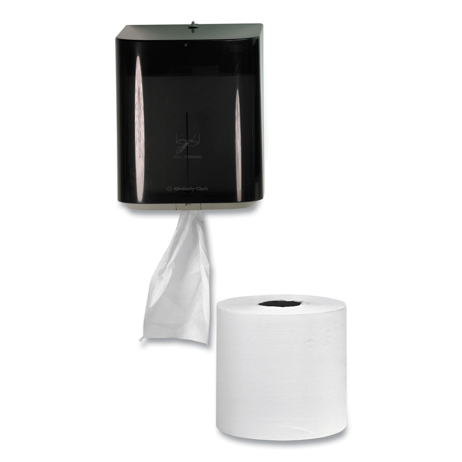 Center Pull Dispenser - 12.5" Height x 10" Width x 10.6" Depth - Translucent Smoke, Black - 1 Carton