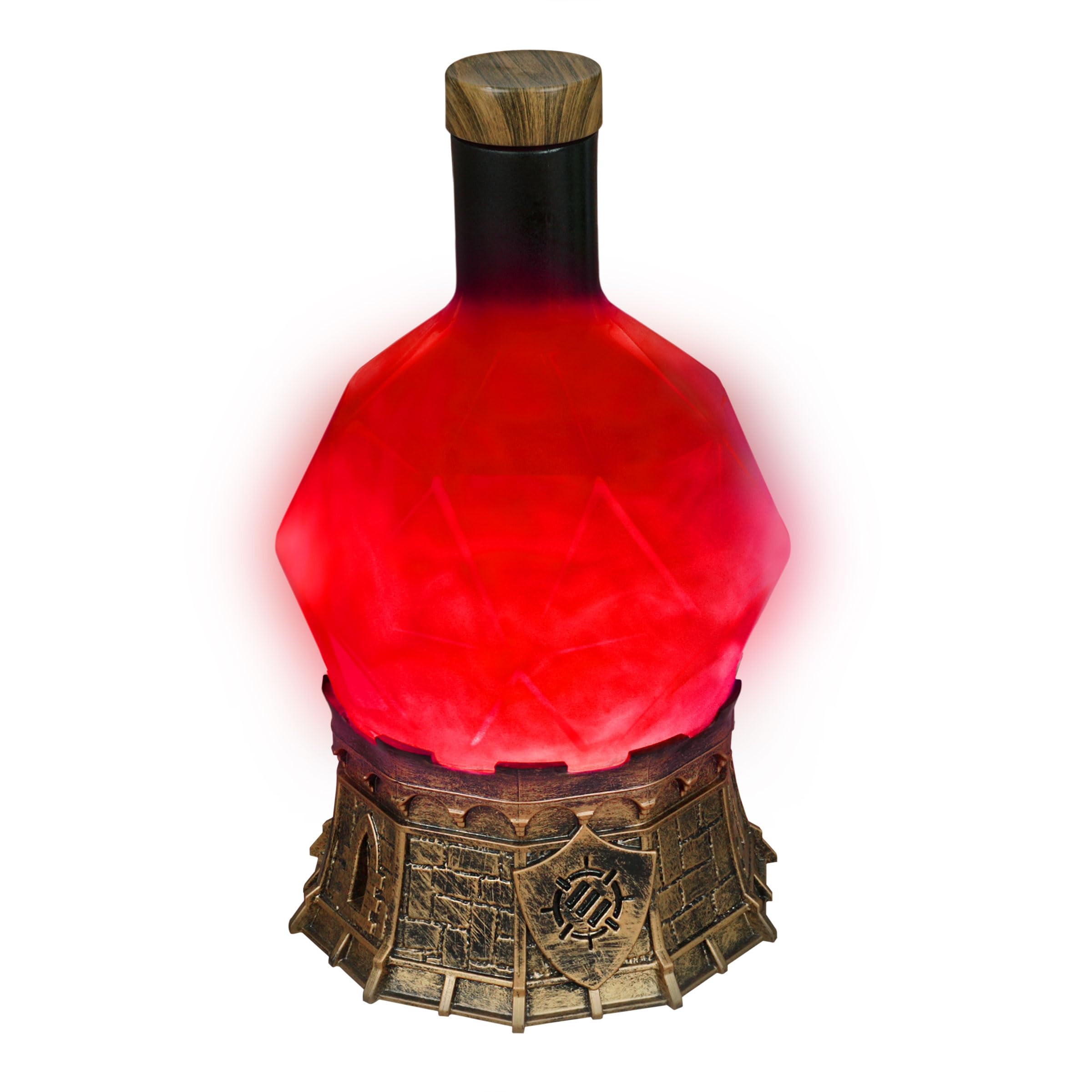 ENHANCE Gaming Sorcerer's Health Potion Light with Swirling Mystical Brew - Potion Bottle Mood Light Prop for Tabletop Game Immersion, Playroom, Desk Decor - Soft Glowing Whirling Goblet (Red Elixir)