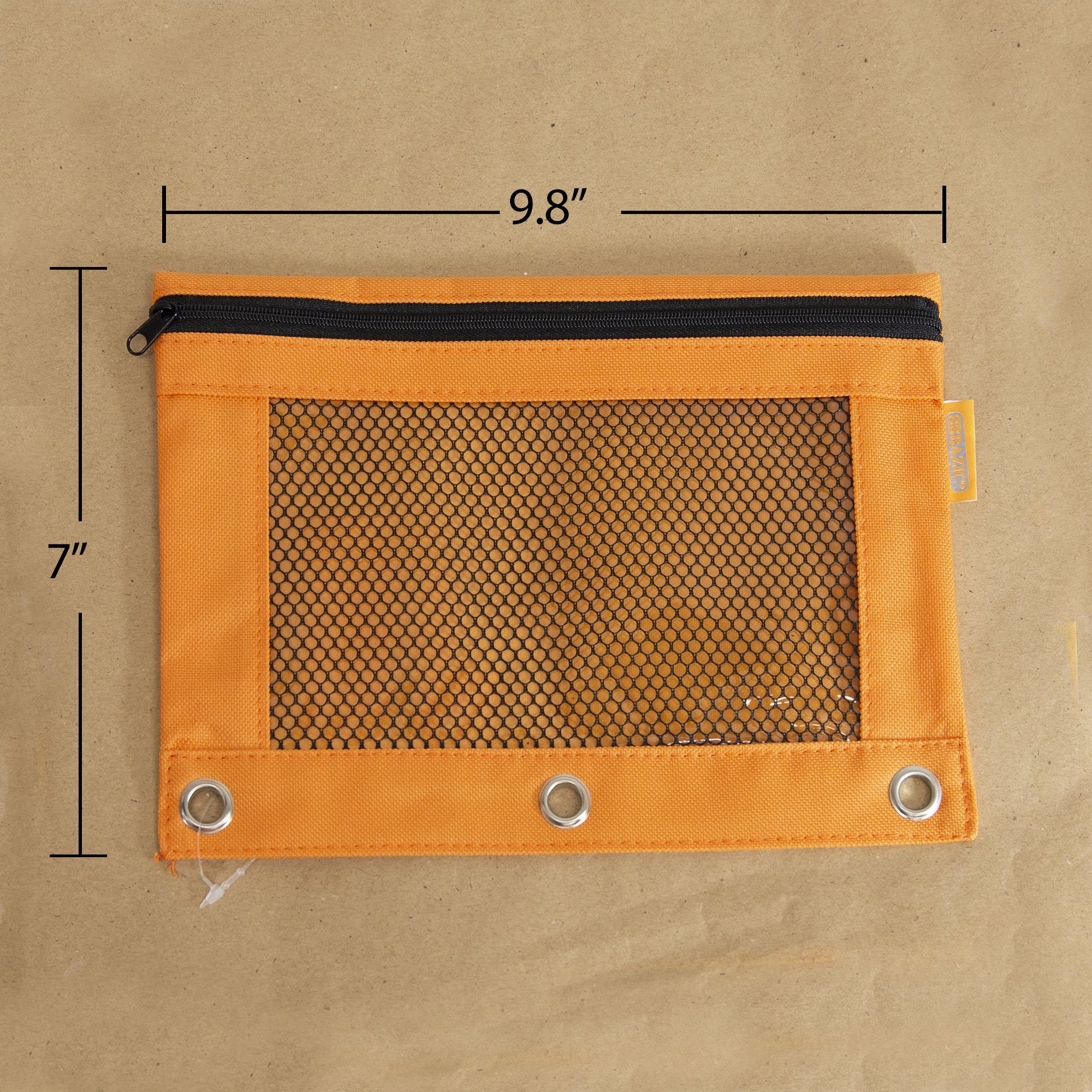 3-Ring Pencil Pouch with Mesh Window, Retro Pastel Colors, 1 Pouch