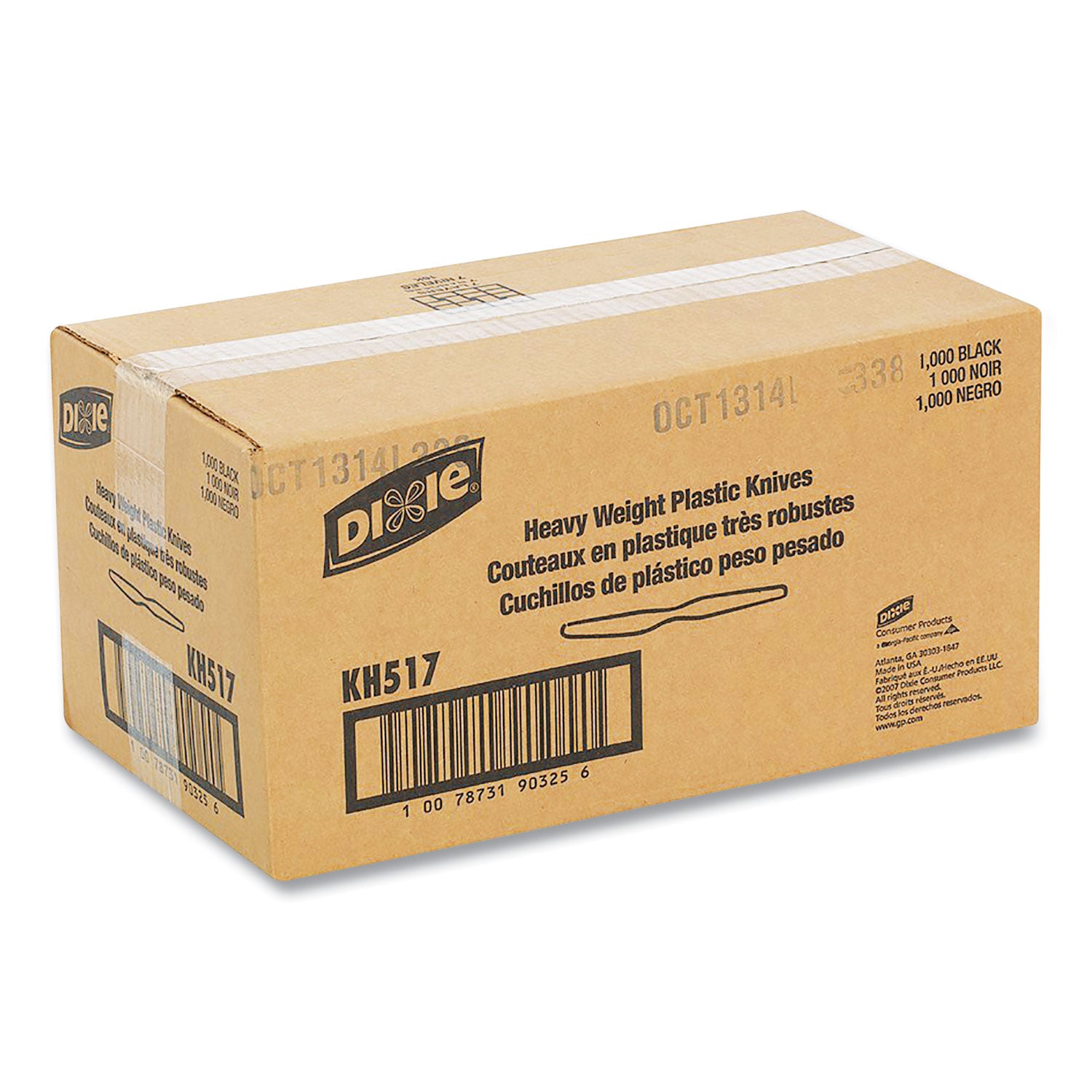 Dixie Heavyweight Disposable Knives by GP Pro - Black - 1 Carton