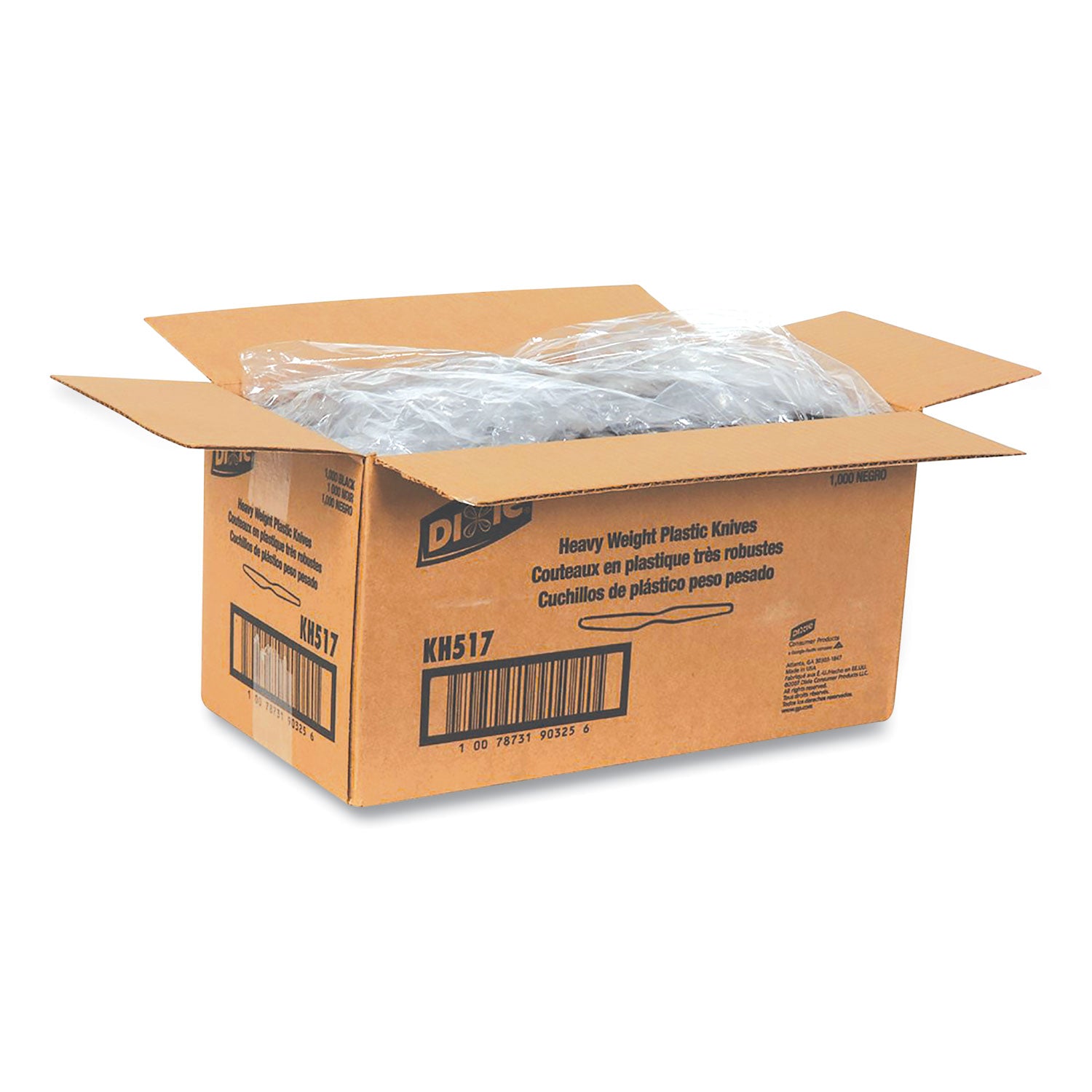 Dixie Heavyweight Disposable Knives by GP Pro - Black - 1 Carton