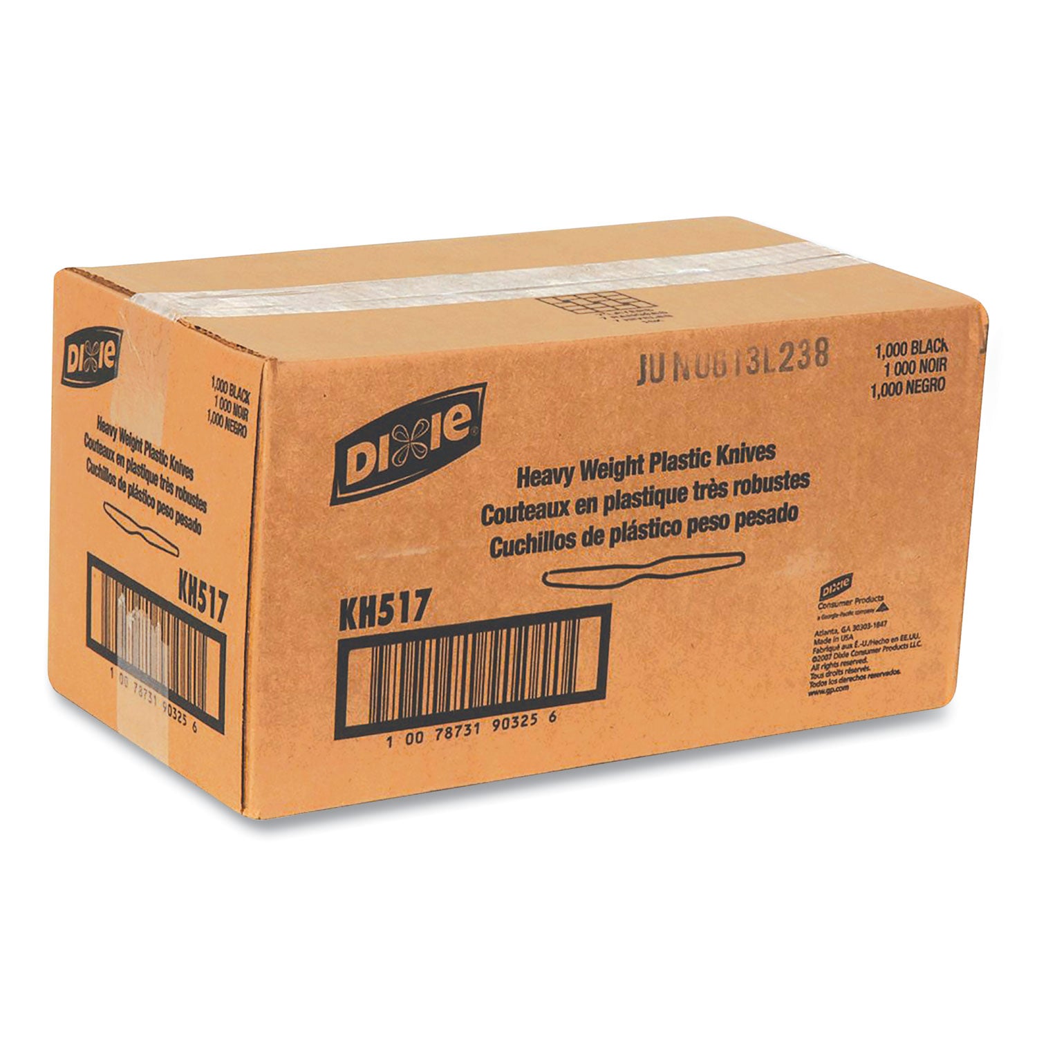 Dixie Heavyweight Disposable Knives by GP Pro - Black - 1 Carton