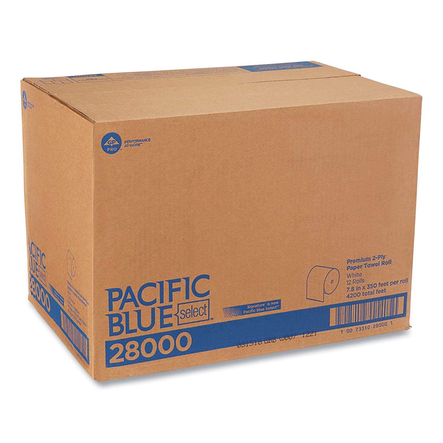 2 Ply - 7.87" Width x 350 ft Length - White - Paper - 12 / Carton