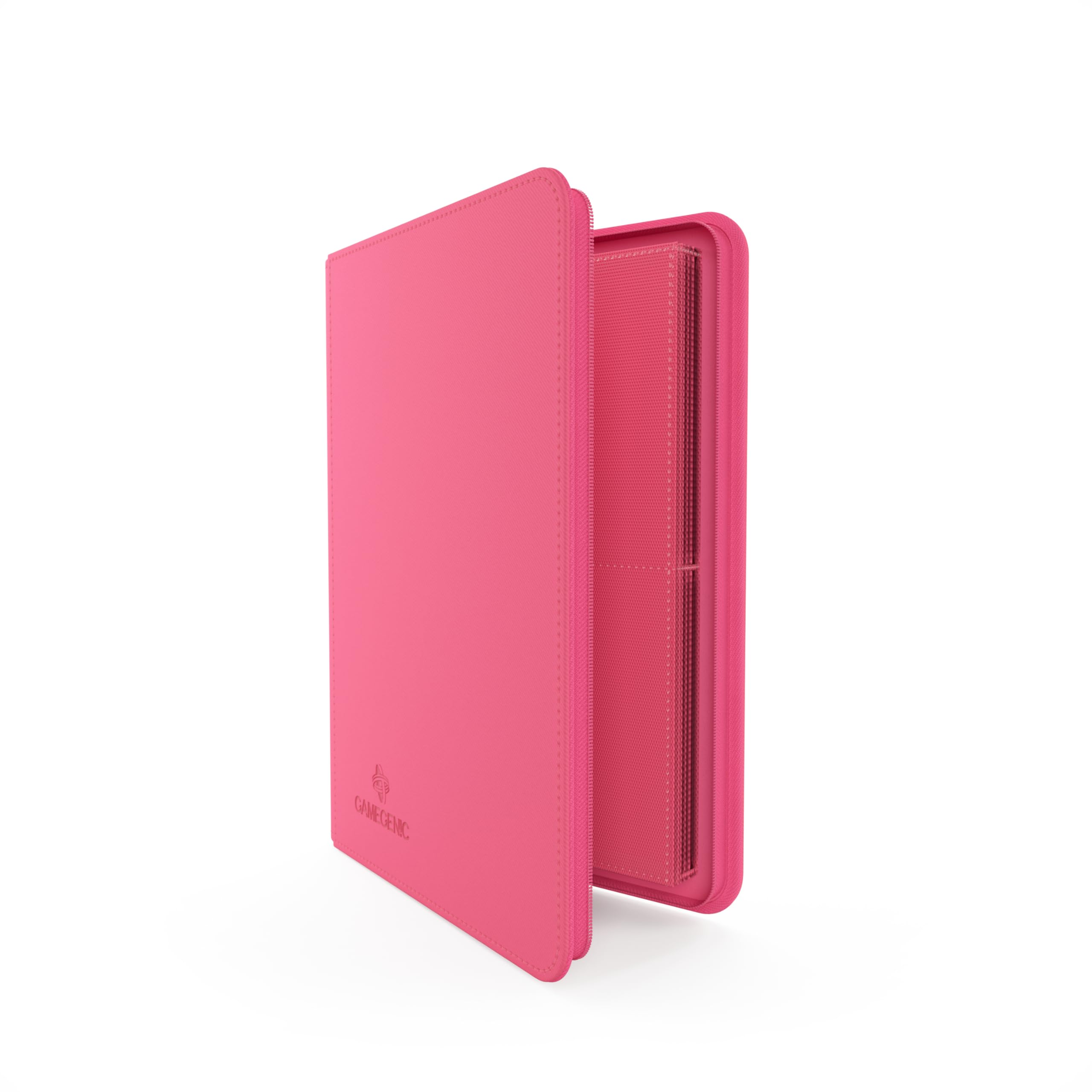 Gamegenic Zip-Up Album 8-Pocket, Organize Standard and Japanese Size Collectible Cards, Premium Card Game Protector, Holds up to 160 Cards, Ideal for Playset Collections, Pink Color