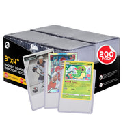 EVORETRO Top loaders for Cards - 35pt Rigid Card Holder, Trading Card Holder 200-Pack with 200 Penny Sleeves for Trading Cards, Sports, Baseball, Pokemon, MTG Cards Sleeves, Fits Top Loader Binder