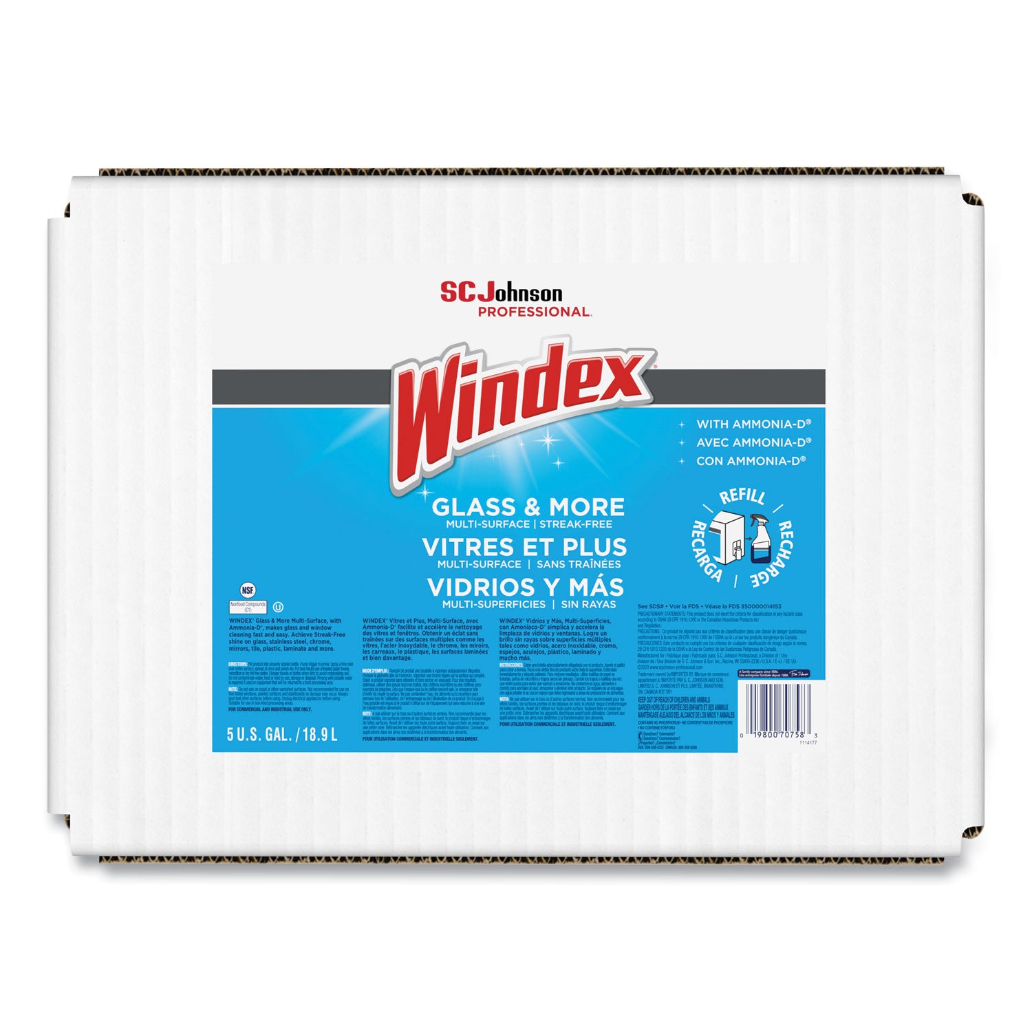 Ready-To-Use - 640 fl oz (20 quart) - Recommended For: Fingerprint Remover - Streak-free - Blue - 1 Each