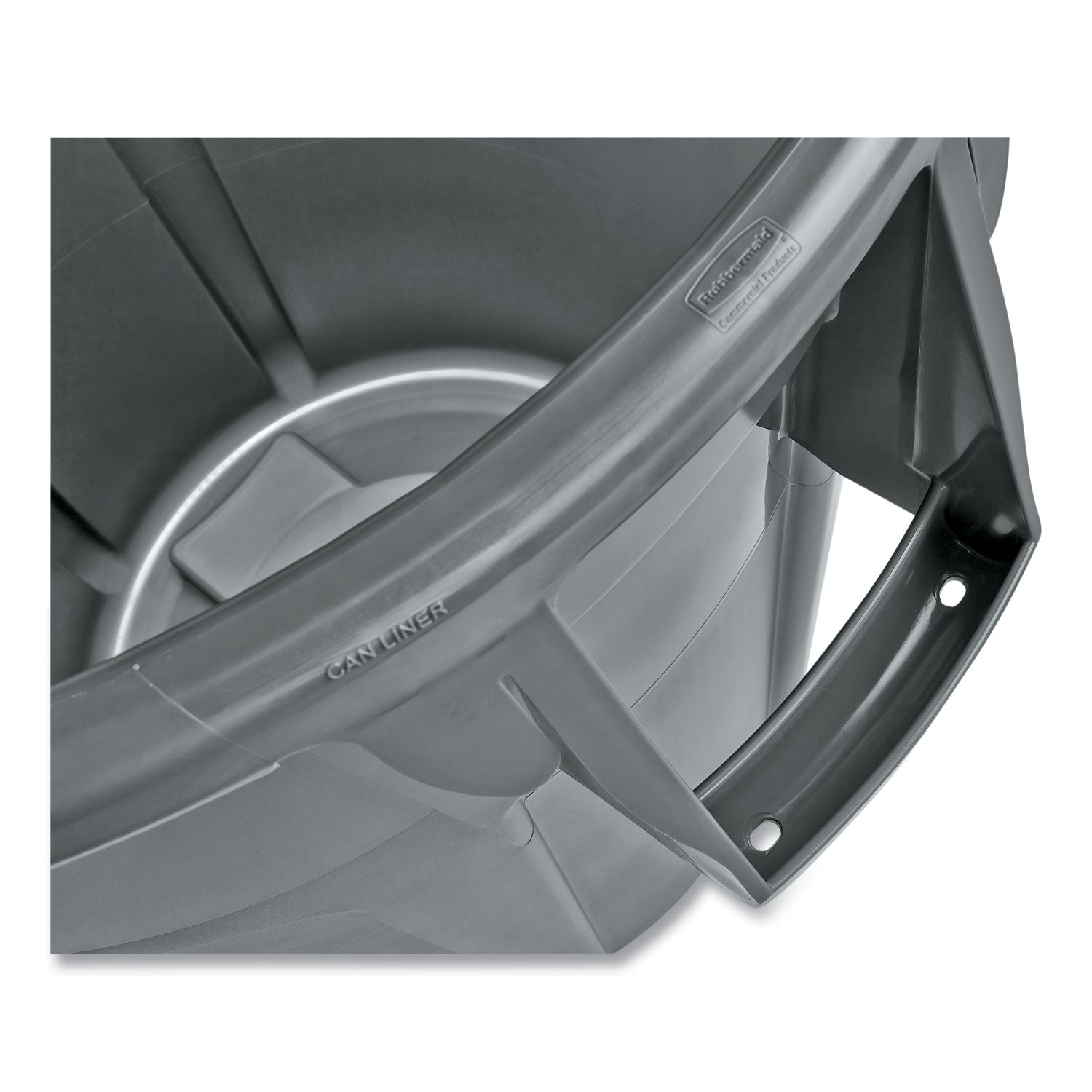 Rubbermaid Commercial Brute 44-Gallon Vented Utility Container, Round, Heavy Duty, Reinforced Handles, UV Coated, Water and Crack Resistant, Plastic, Gray, 31.5" Height x 24" Diameter, 1 Each