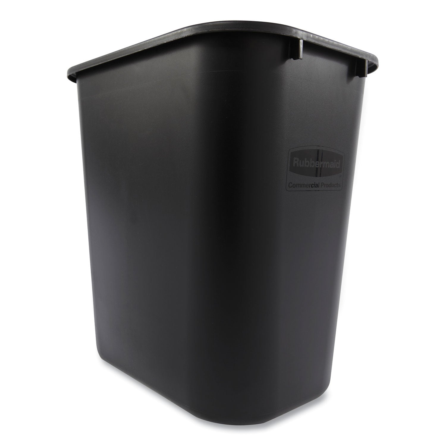 Rubbermaid Commercial 28 QT Medium Deskside Wastebasket - 7 gal Capacity - Rectangular - Durable, Dent Resistant, Rust Resistant, Easy to Clean - 15" Height x 10.5" Width x 14.5" Depth - Plastic - Black - 1 Each