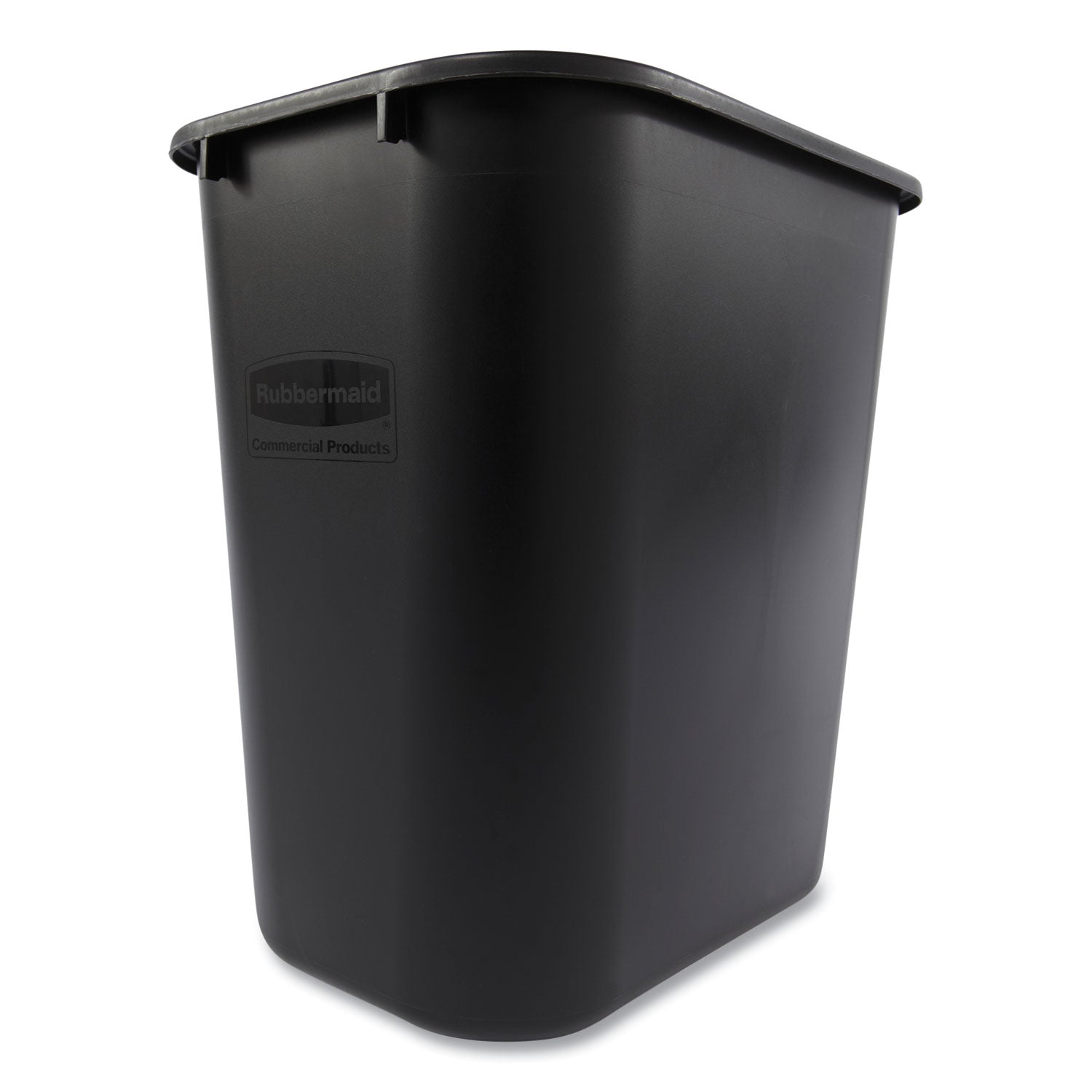 Rubbermaid Commercial 28 QT Medium Deskside Wastebasket - 7 gal Capacity - Rectangular - Durable, Dent Resistant, Rust Resistant, Easy to Clean - 15" Height x 10.5" Width x 14.5" Depth - Plastic - Black - 1 Each