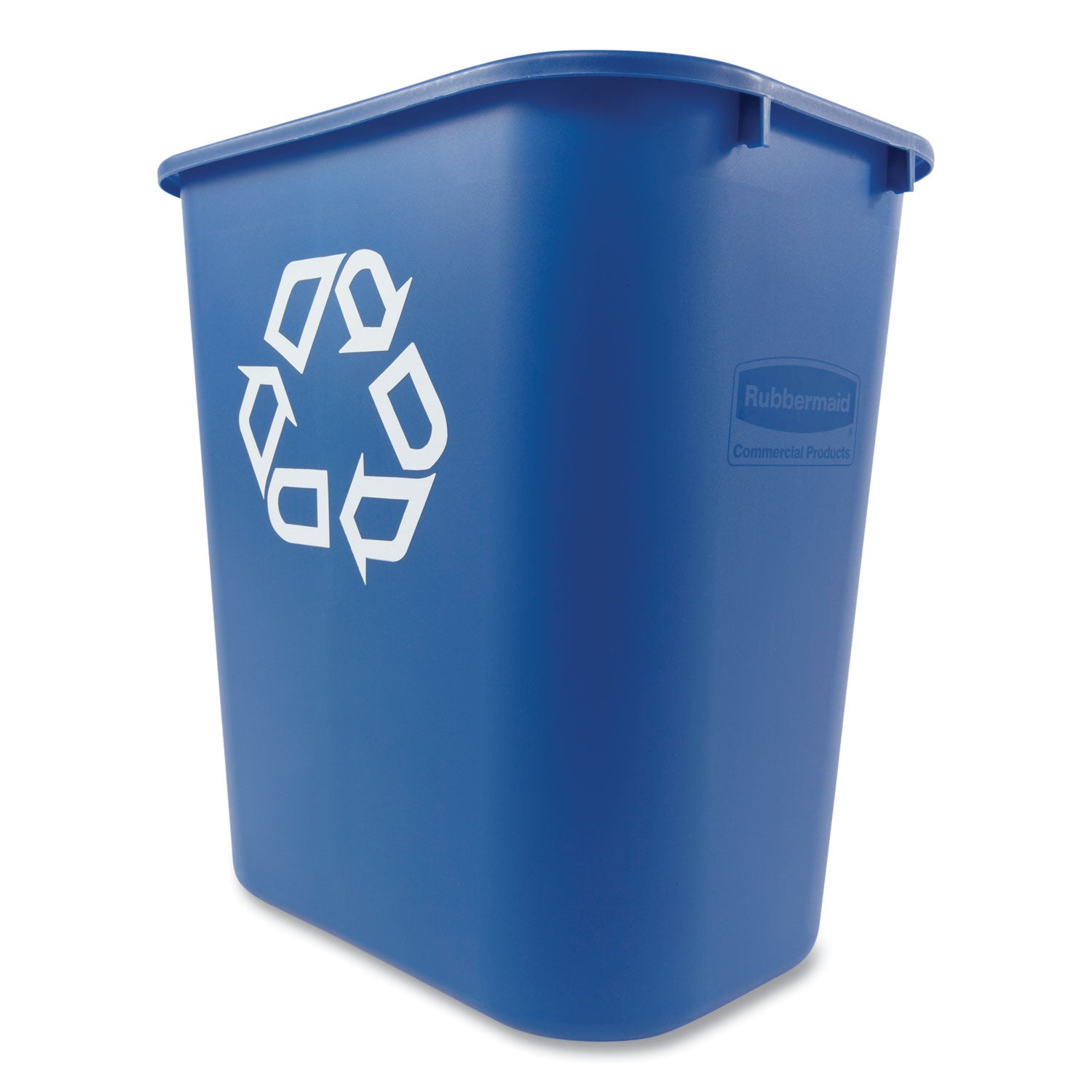 Rubbermaid Commercial Deskside Recycling Container - 7.03 gal Capacity - Rectangular - 15" Height x 14" Depth - Blue - 1 Each