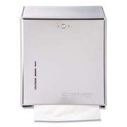 C Fold, Multifold Dispenser - 500 x Towel Multifold, 300 x Towel C Fold - 14.8" Height x 11.4" Width x 4" Depth - Stainless Steel - Chrome - Key Lock, Touch-free - 1 Each