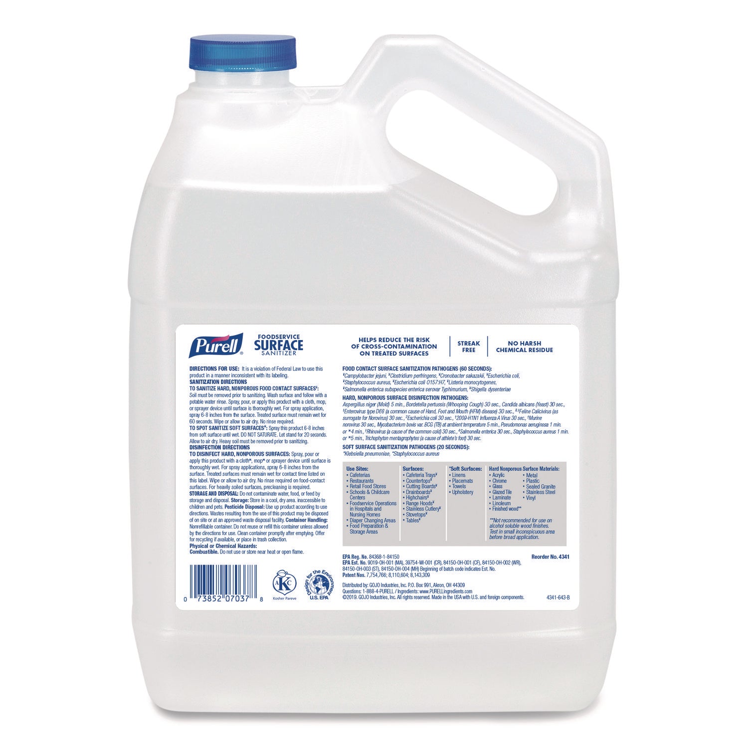 Ready-To-Use - 128 fl oz (4 quart) - Disinfectant, Unscented, Residue-free, Fragrance-free - Clear Bottle - 1 Each