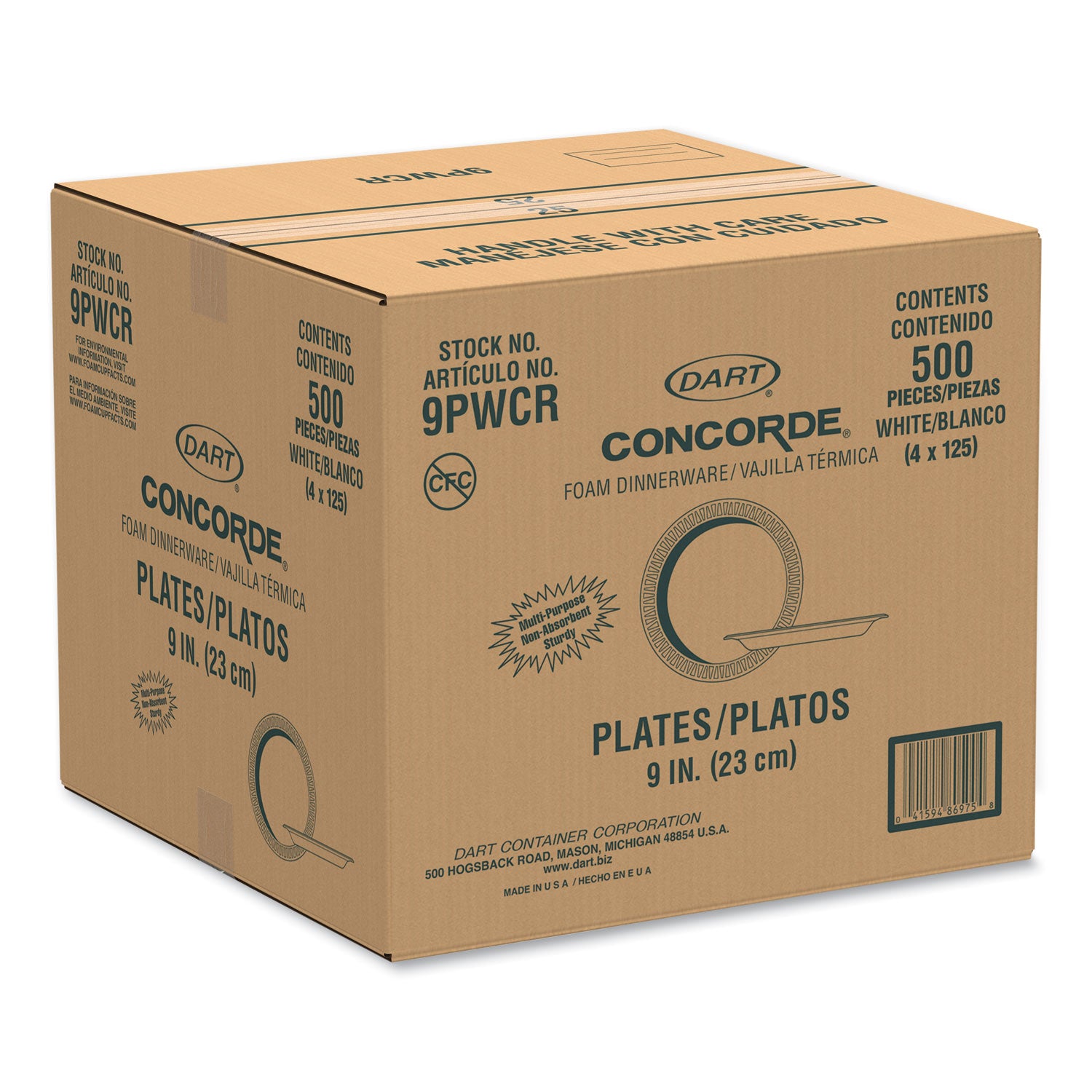 Disposable - 9" Diameter - White - Foam Body - Round - 125/Bag - 4 / Carton