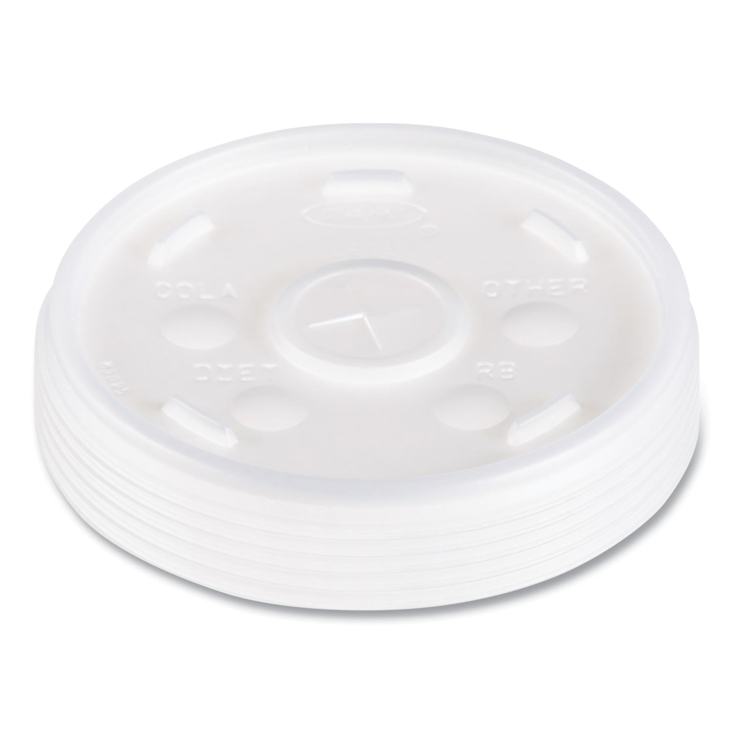 Dart Translucent Slotted Foam Cup Lids - 3.8" Diameter - High Impact Polystyrene (HIPS) - Translucent - 100 / Pack
