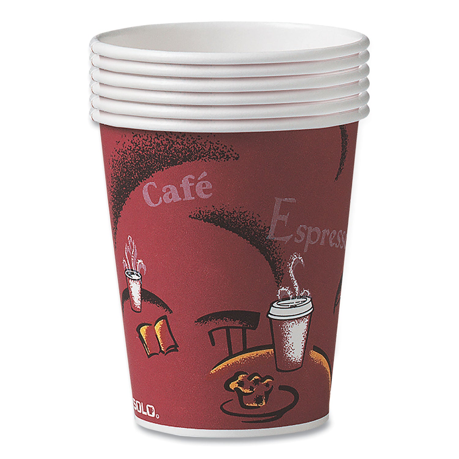 8 fl oz - Maroon - Poly Paper - Hot Drink, Coffee, Tea, Cocoa - 25/Pack - 20 / Carton