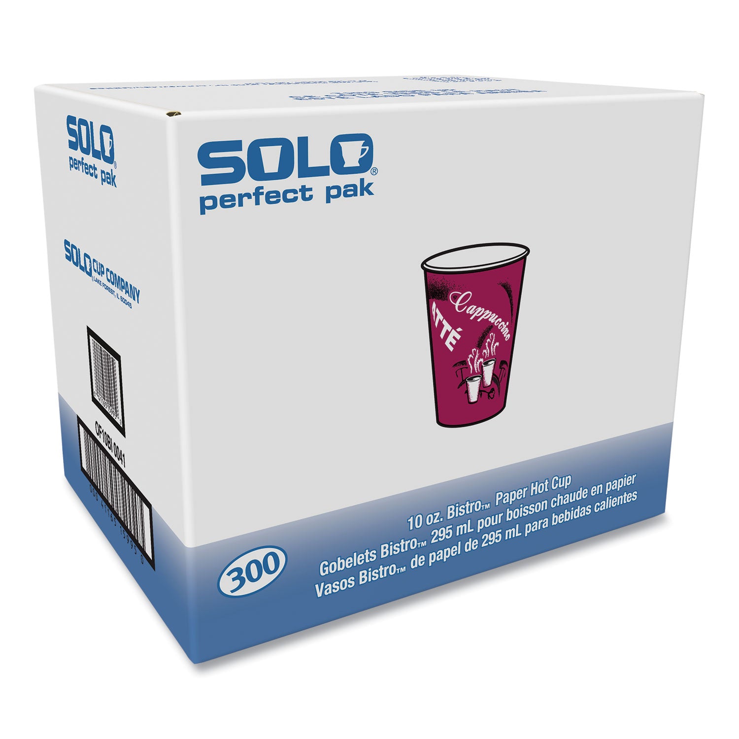 10 fl oz - Round - Maroon - Poly Paper - Hot Drink, Coffee, Tea, Cocoa - 300 / Carton