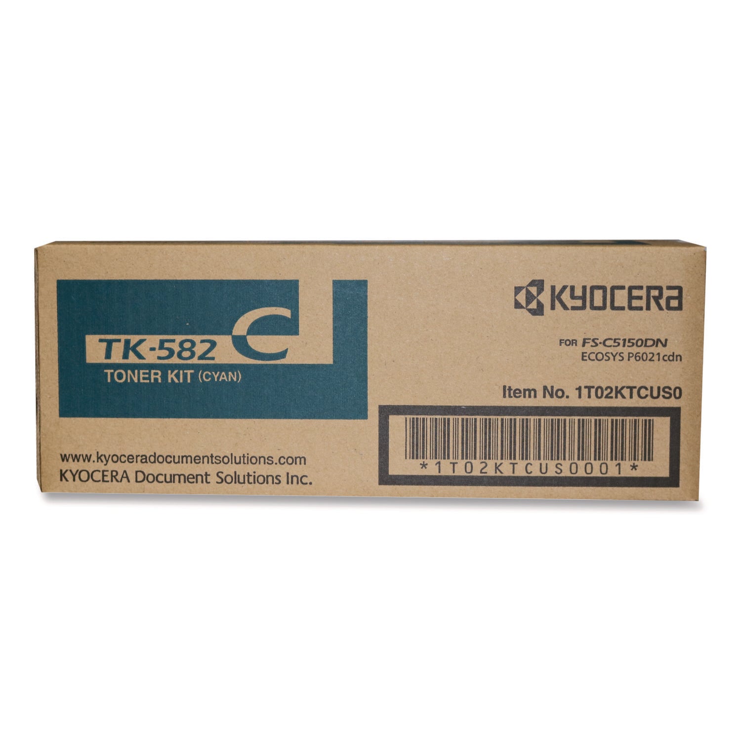 Kyocera TK-582C Original Laser Toner Cartridge - Cyan - 1 Each