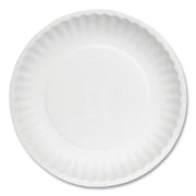 White Paper Plates, 6" Dia, 100/pack, 10 Packs/carton