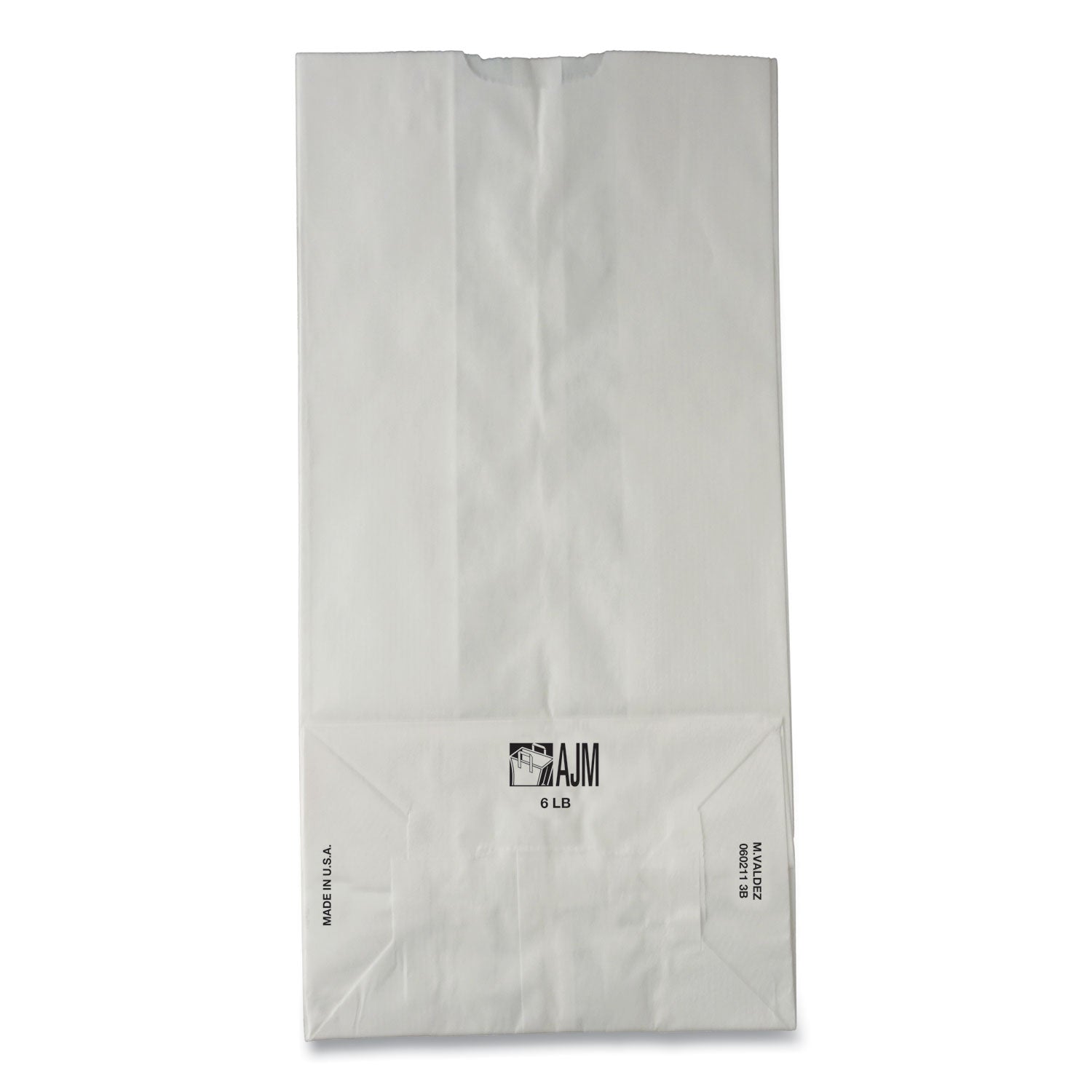 Grocery Paper Bags, #6 Size, 5.88" x 3.63" x 11", White, 500/Bundle