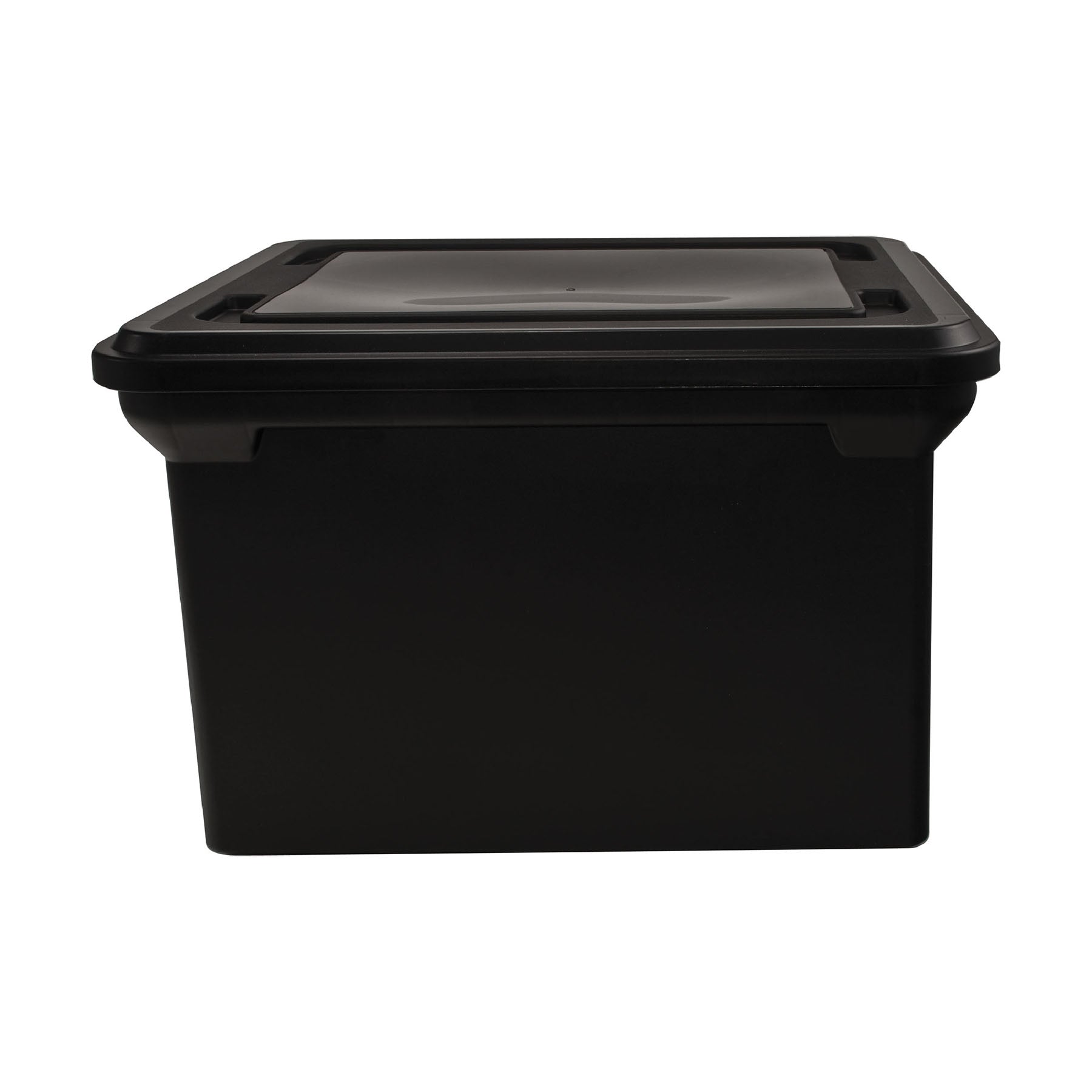 File Tote with Lid, Black