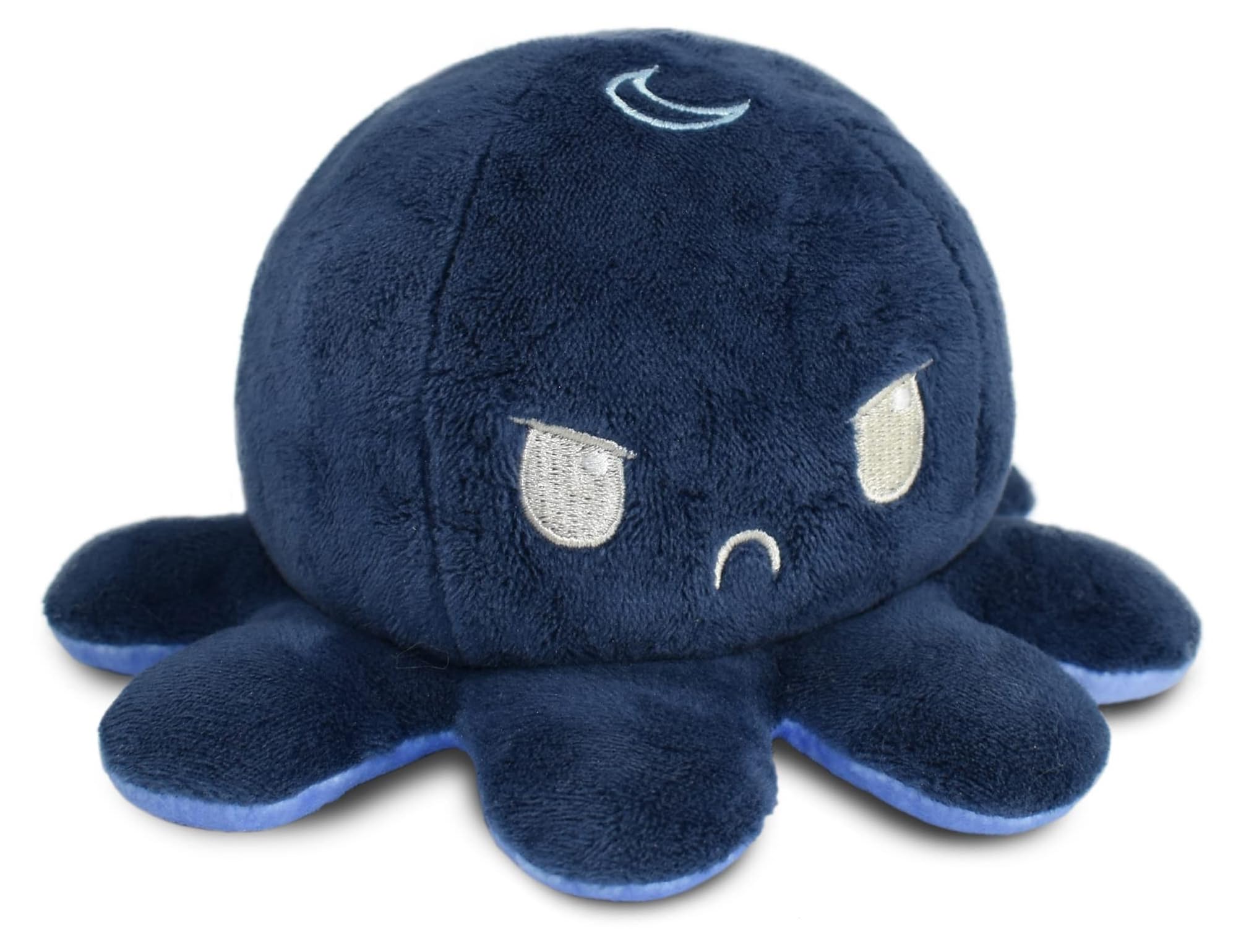 TeeTurtle Reversible Octopus Plushie 4-Inch Day + Night Two-Sided Flip Plush Toy with Embroidered Details - Cute Mini Collectible Plush for Kids, Teens, and Adults