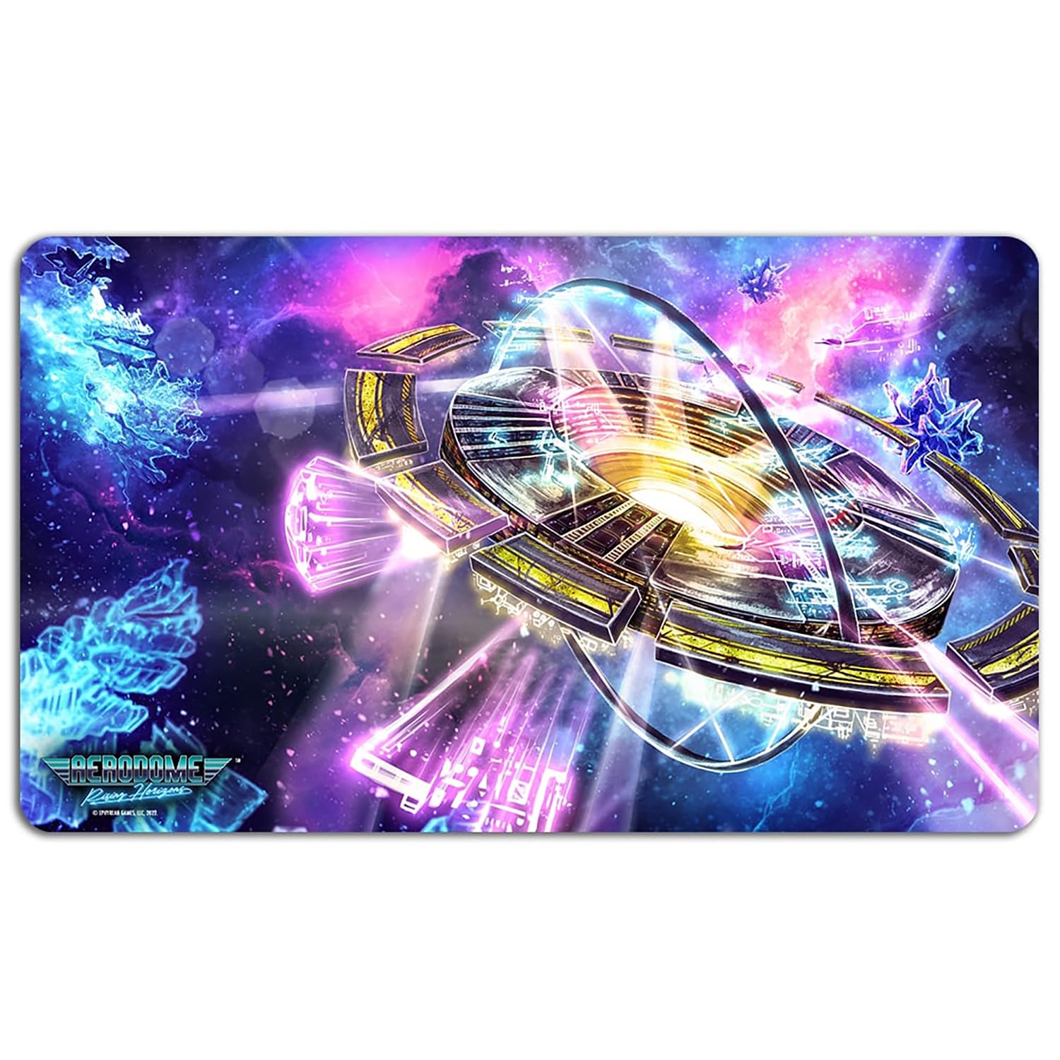 Ephyrean Games Aerodome: Game Mat - Kuiper Stadium - 14 x 24 Neoprene Mat, Scenic Image, Tactical Aerial Combat Card Game Accessory