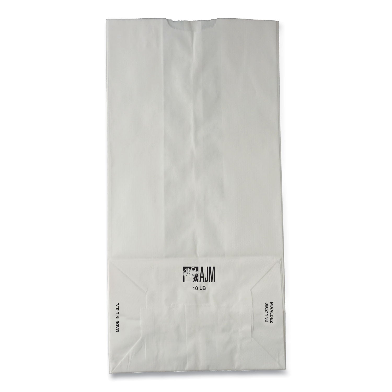 Grocery Paper Bags, #10 Size, 7" x 4.38" x 13.75", White, 500/Bundle