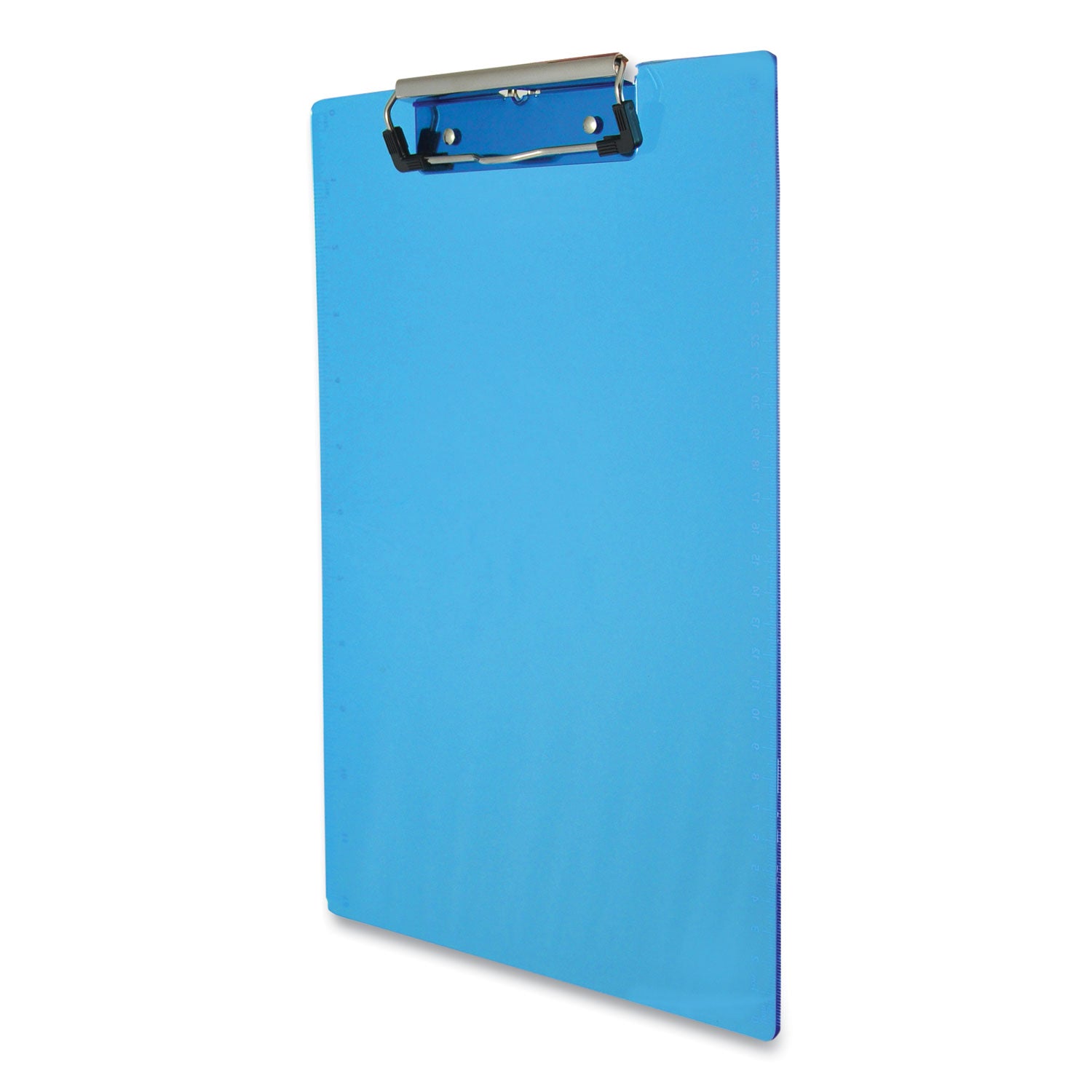 Saunders Acrylic Clipboard - 0.50" Clip Capacity - 9" x 12" Sheet Size - Acrylic - Blue - 1 Each