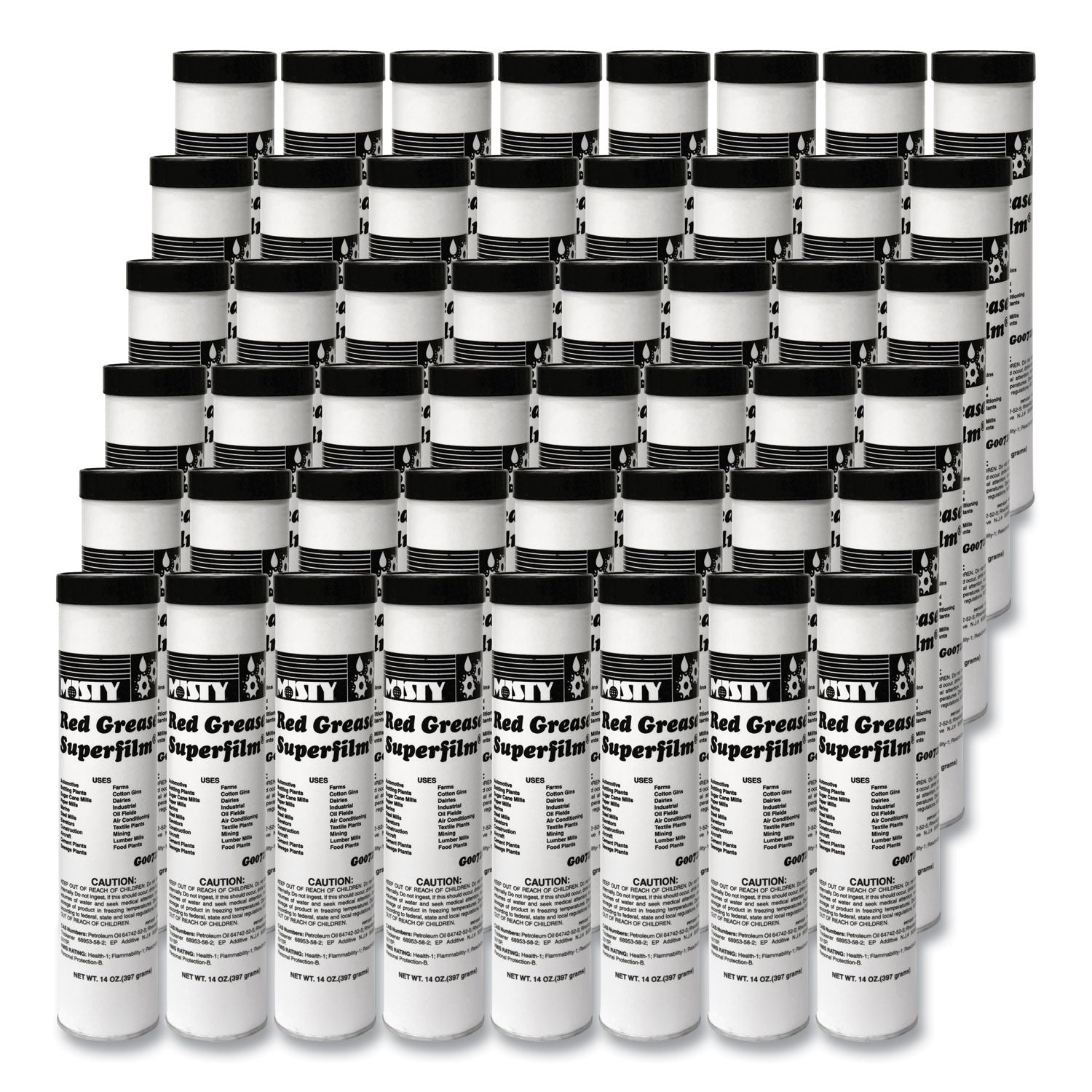 NLGI #2 Red Grease, 14 oz Tube, 48/Carton