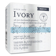 Ivory Bar Soap - Ivory-clean Scent - 3.10 oz - Dirt Remover, Oil Remover - Skin - White - Non-clog - 3 / Pack