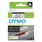 Dymo D1 Electronic Tape Cartridge - 3/4" Width - Thermal Transfer - White - Polyester - 1 Each