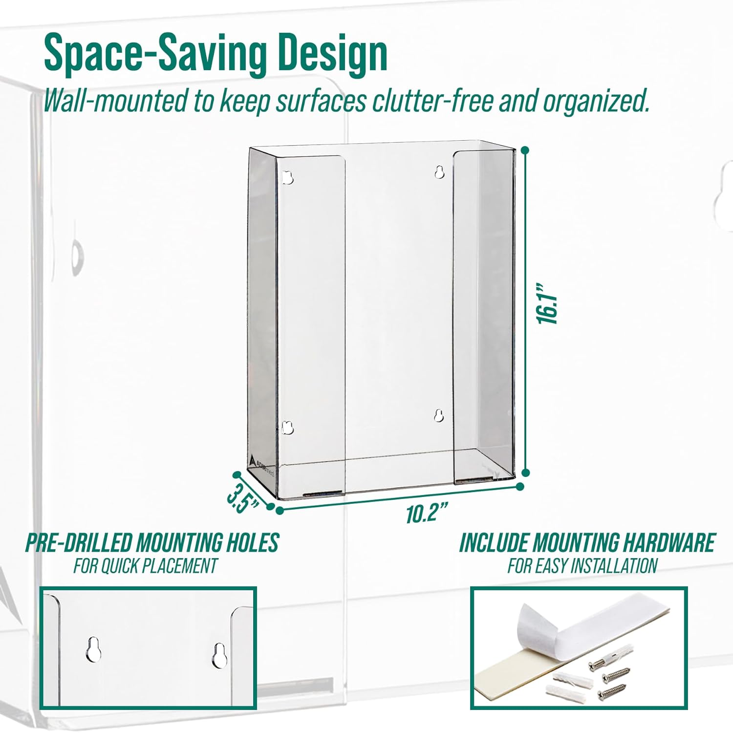 Triple Box Capacity Acrylic Glove Dispenser