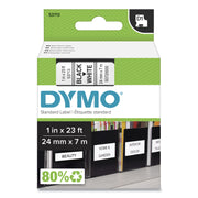 D1 High-Performance Polyester Removable Label Tape, 1" X 23 Ft, Black On White