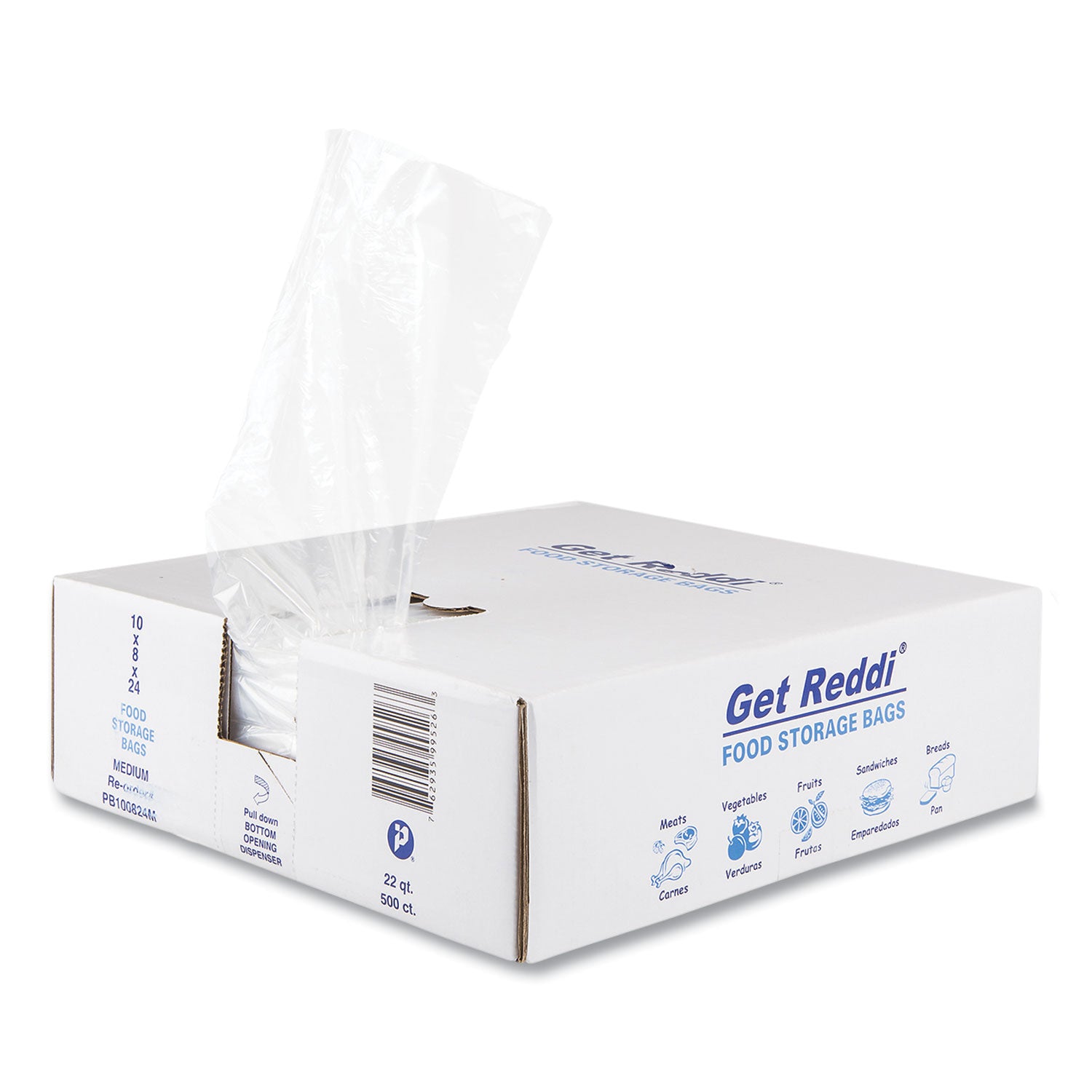 Food Bags, 5.5 gal, 10" x 8" x 24", Clear, 500/Carton