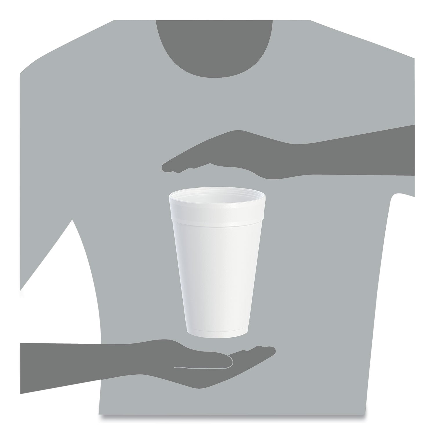 1 quart - Round - White - Foam - Beverage, Hot Drink, Cold Drink - 25/Pack - 20 / Carton