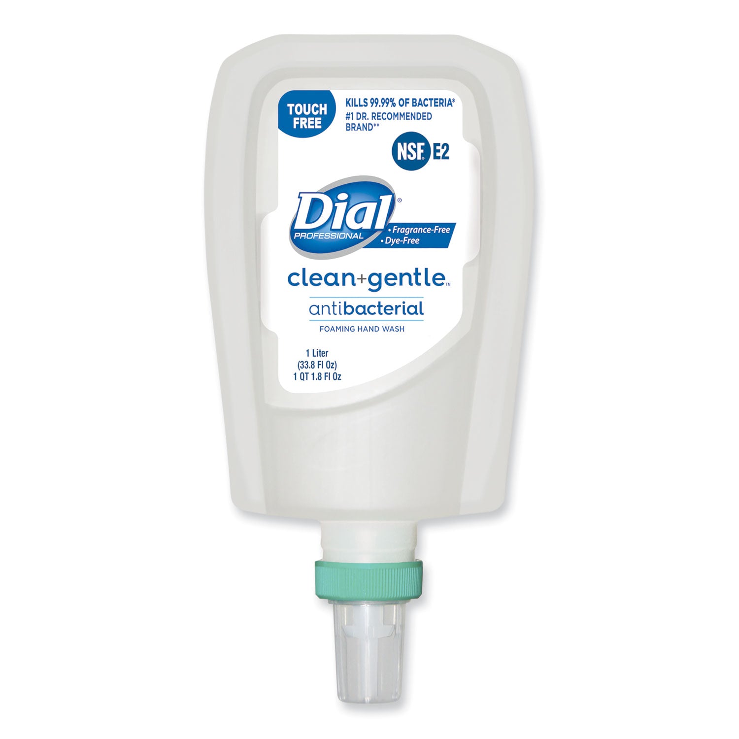 Clean+Gentle Antibacterial Foaming Hand Wash Refill for FIT Touch Free Dispenser, Fragrance-Free, 1 L, 3/Carton