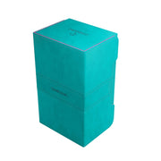 Gamegenic Stronghold 200+ XL Convertible Deck Box - Double-Sleeved Card Storage, Holds up to 200 Cards, Card Game Protector with Accessories Drawer, Nexofyber Surface, Teal/Pink Color, Made