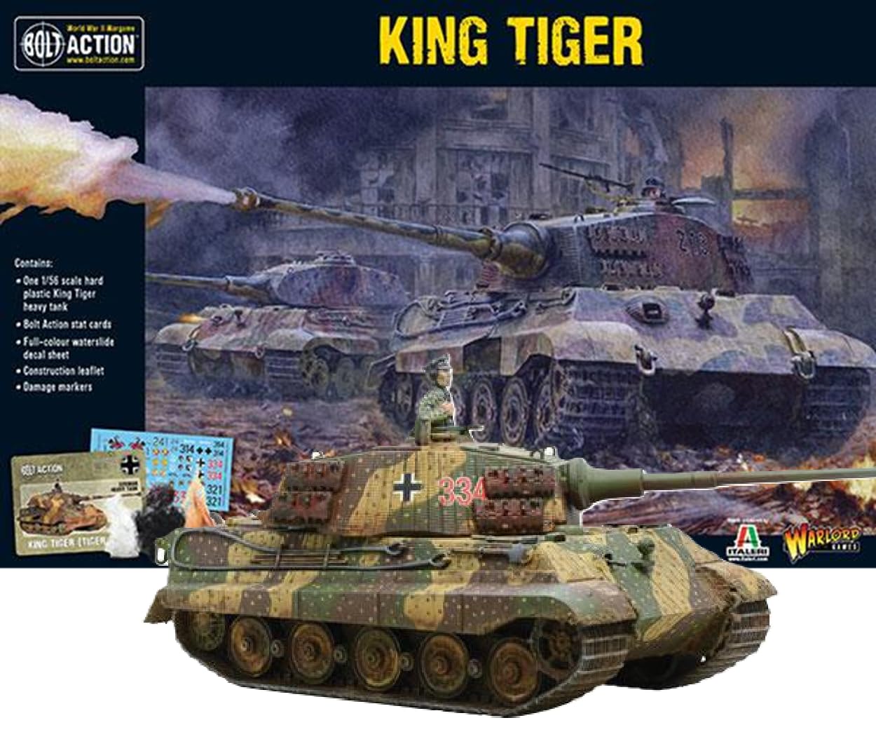 King Tiger - 1:56 / 28mm German Army Plastic Scale Model Tank for Bolt Action by Warlord Games - Highly Detailed World War 2 Miniatures