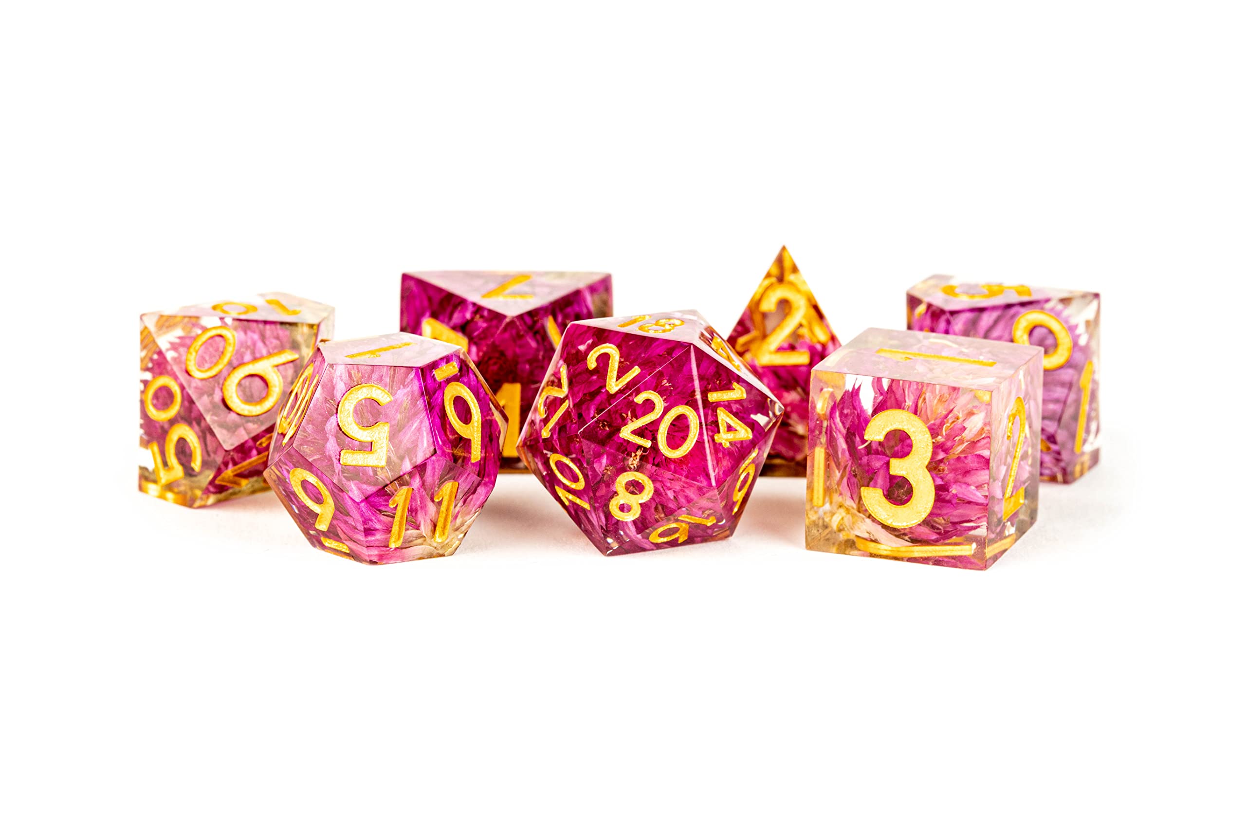 FanRoll Sharp Edge Resin DND Dice Set: Thousand Day Red, Role Playing Game Dice for Dungeons and Dragons