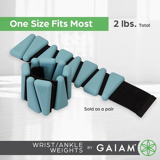 Gaiam Flex Wrist & Ankle Weights 1Lb Pair - Seafoam
