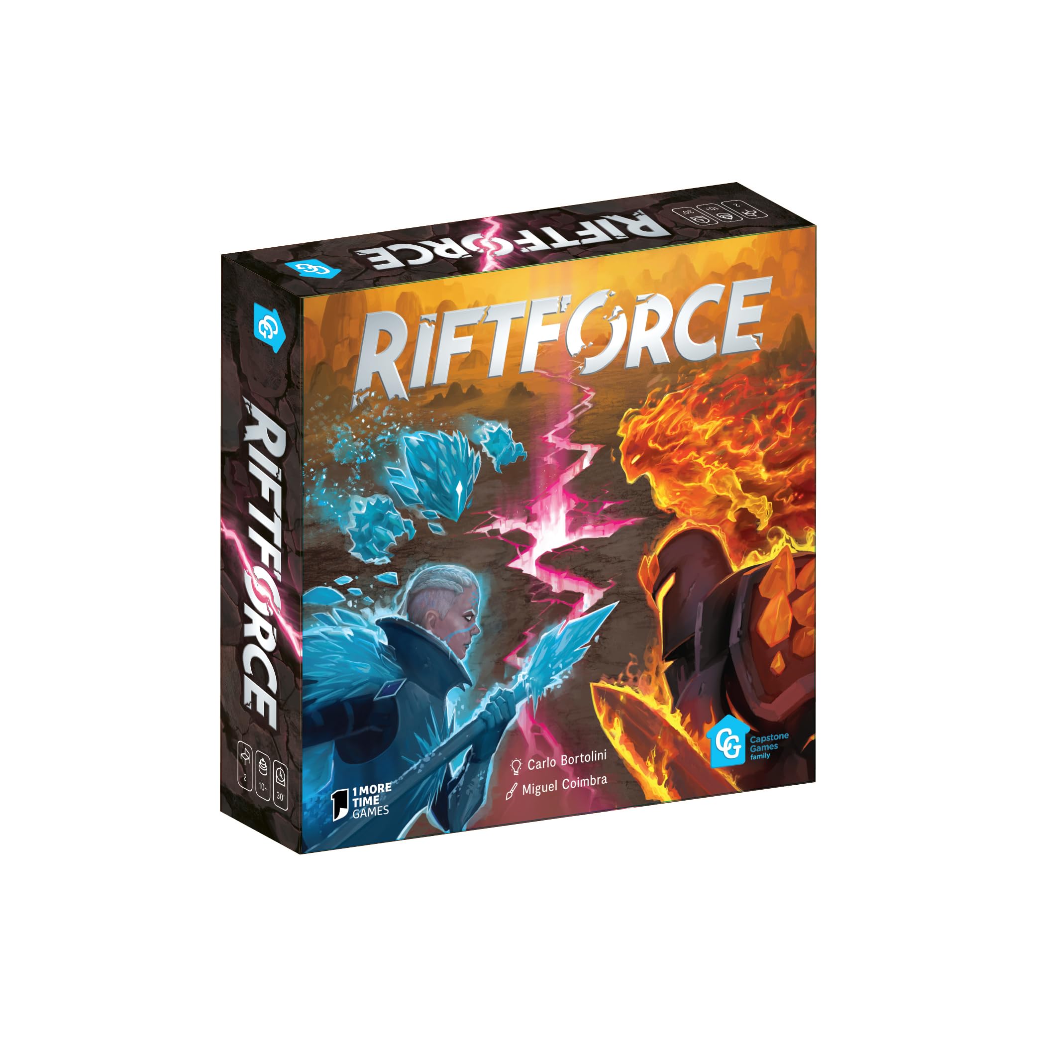 Capstone Games Riftforce Strategy Board Game for 2 Players | Competitive Elemental Duels with Asymmetric Factions, Tactical Depth & Replay Value, Fantasy Tabletop Game | Ages 10+ | 30–45 Min Playtime