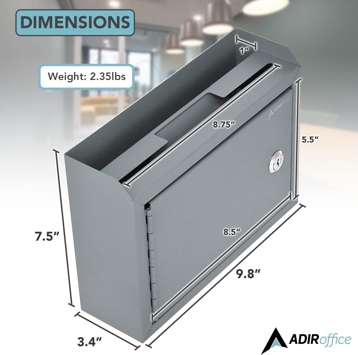 Medium Size Grey Steel Multi-Purpose Suggestion Drop Box with Suggestion Cards
