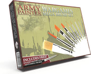 The Army Painter, Wargames Mega Brush Set, 10 Miniature Paint Brushes, Incl. Free Masterclass Kolinsky Sable Hair and Detail Paint Brush with Fine Tip - for Miniature Painting, DND & Warhammer