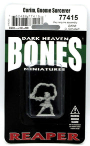 Reaper Miniatures Corim The Kestrel, Gnome Wizard #77415 Bones Unpainted Plastic